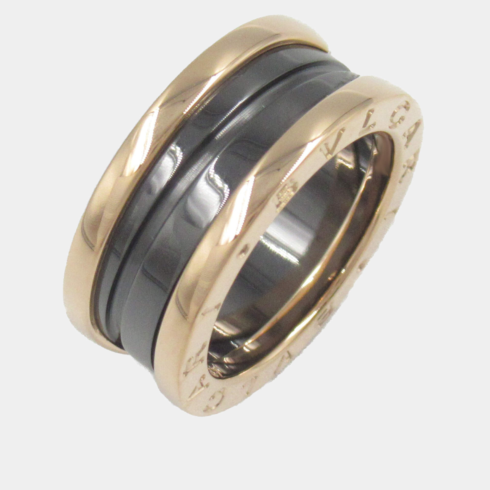 Bvlgari B.Zero1 18K Rose Gold and Ceramic Band Ring EU 48