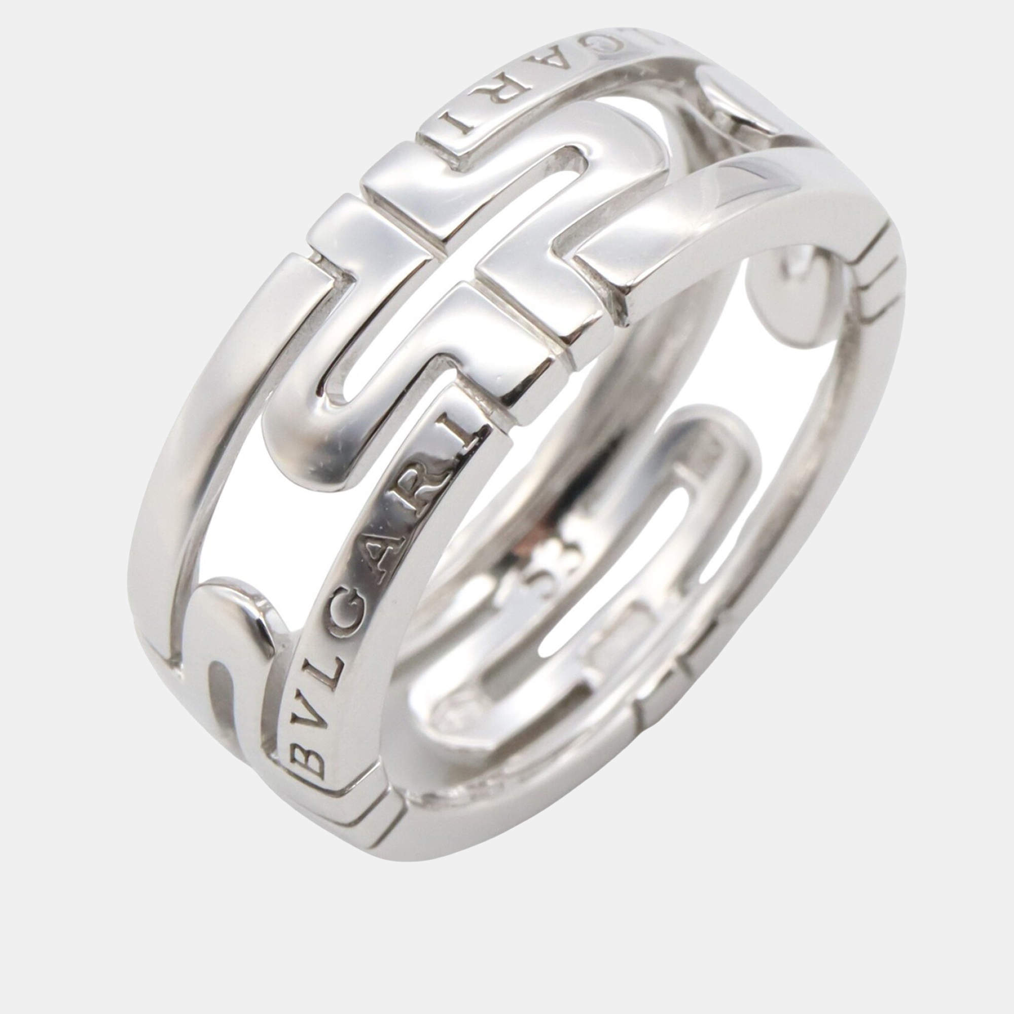 Pre Owned خاتم بلغاري بارينتيسي ذهب أبيض عيار 18 مقاس EU 53