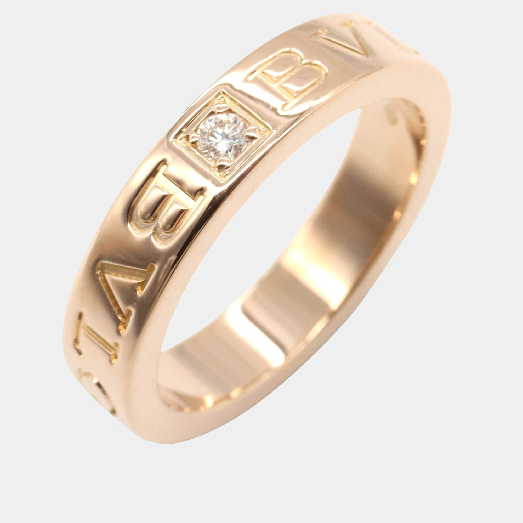 Bvlgari B.Zero1 18K Rose Gold and Diamond B.Zero1 Band Ring EU 50