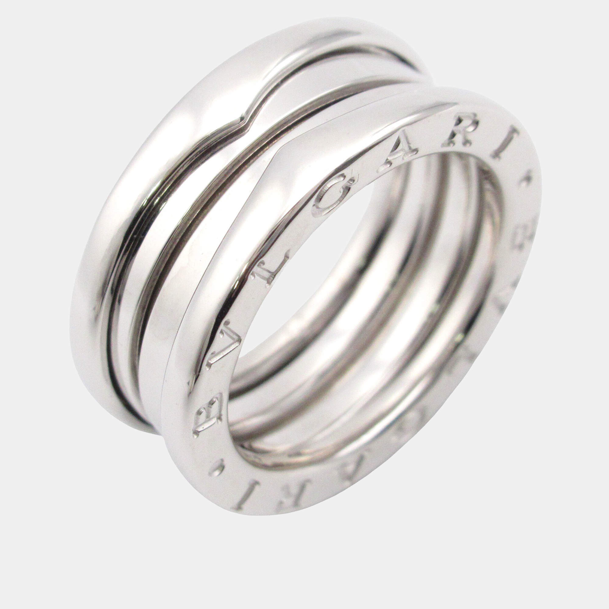 Bvlgari B.Zero1 18K White Gold Band Ring EU 52