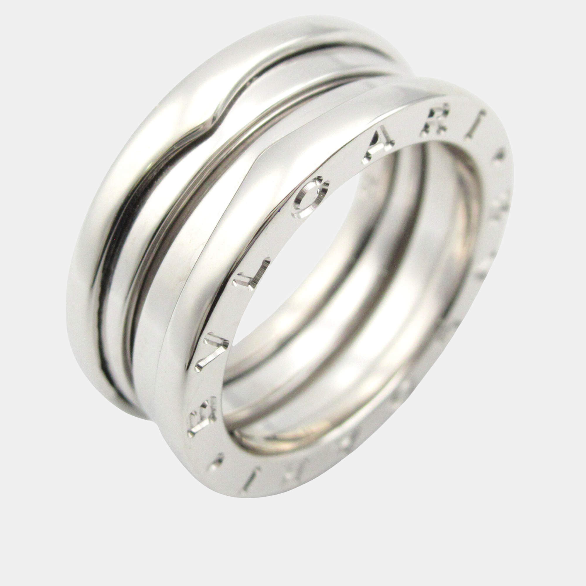 Bvlgari B.Zero1 18K White Gold Band Ring EU 52