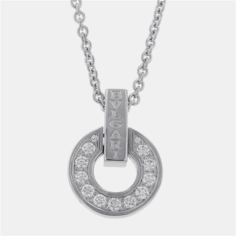 Bvlgari 18K White Gold Bvlgari Bvlgari Diamond Openwork Necklace