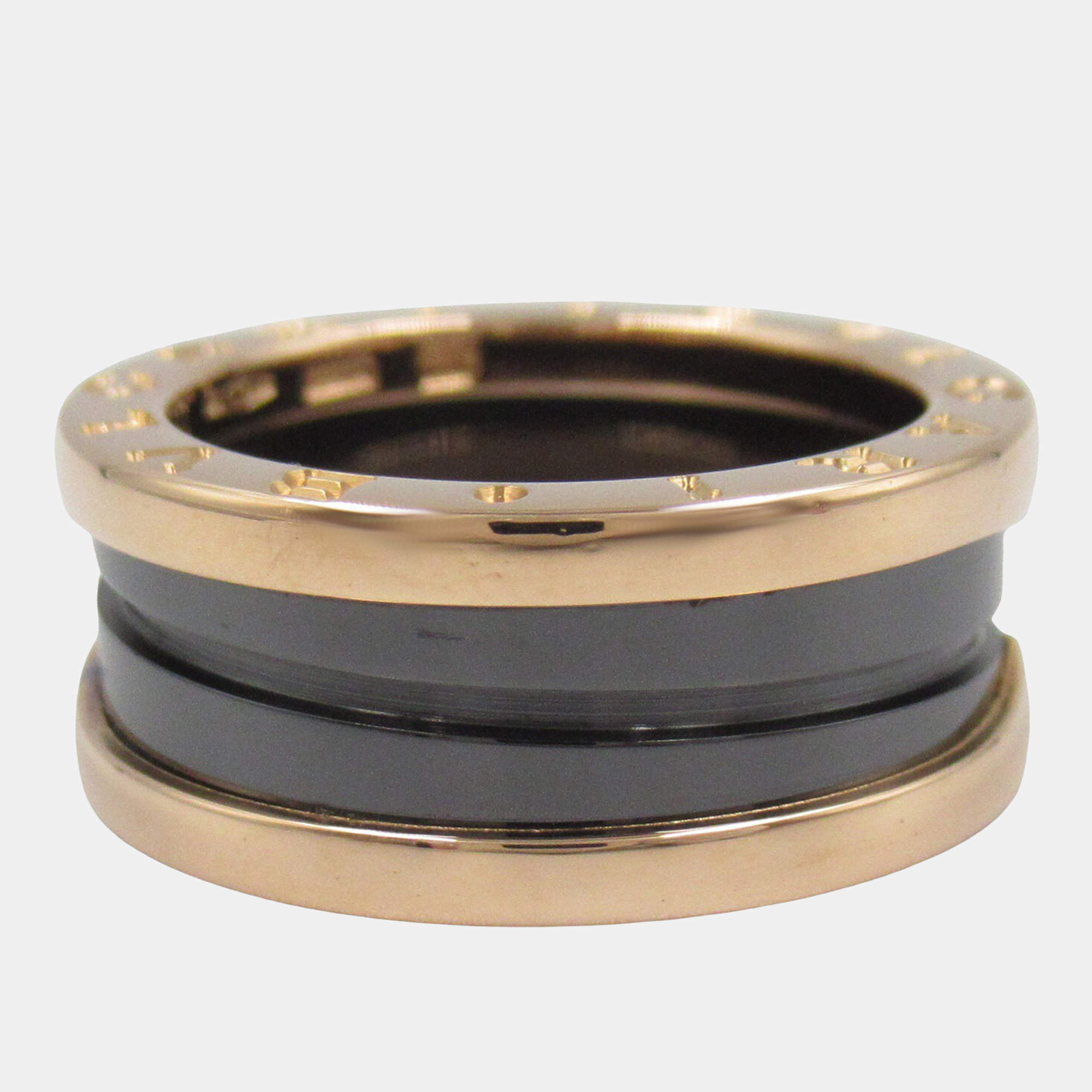 مملوكة مسبقًا Bvlgari B-Zero1 Ceramic 18K Pink Rose Gold Black EU 50 