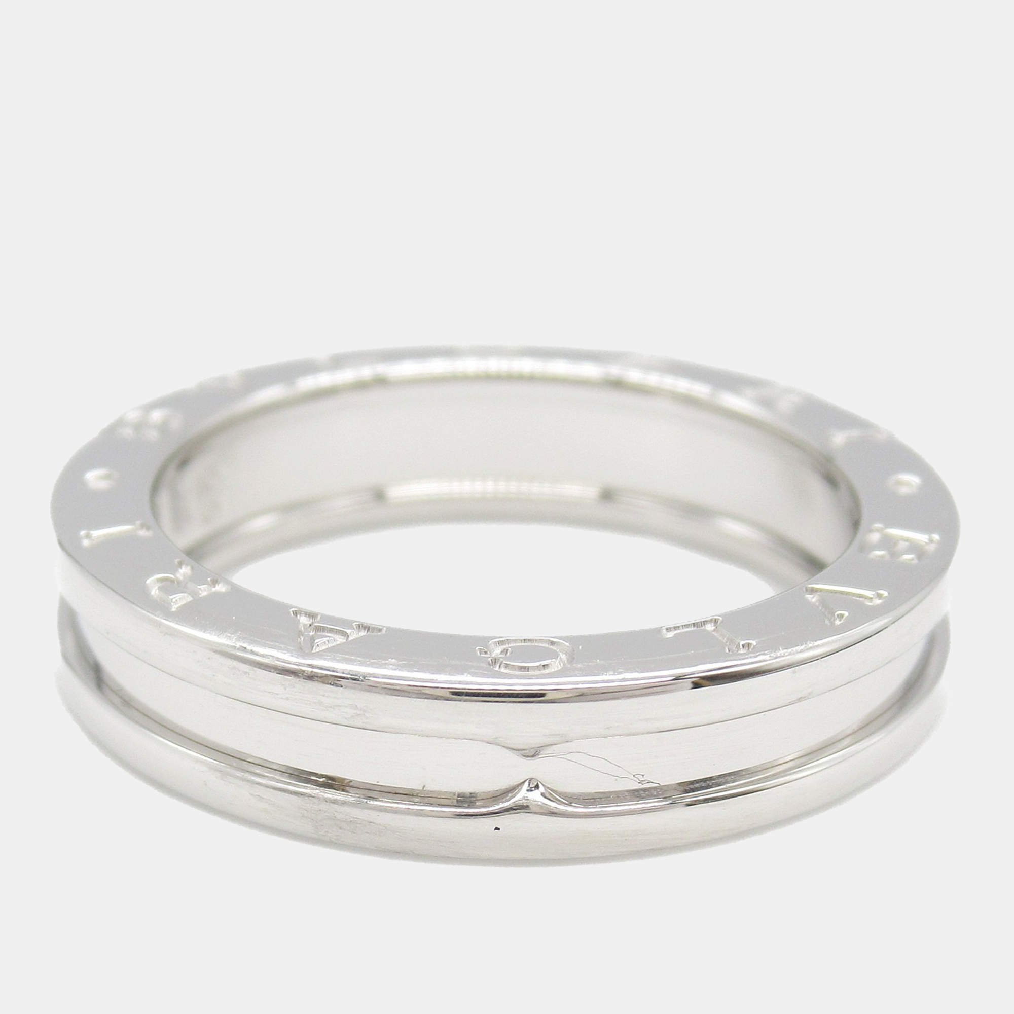 Pre Owned Bvlgari B.Zero1 18K White Gold Ring EU 55