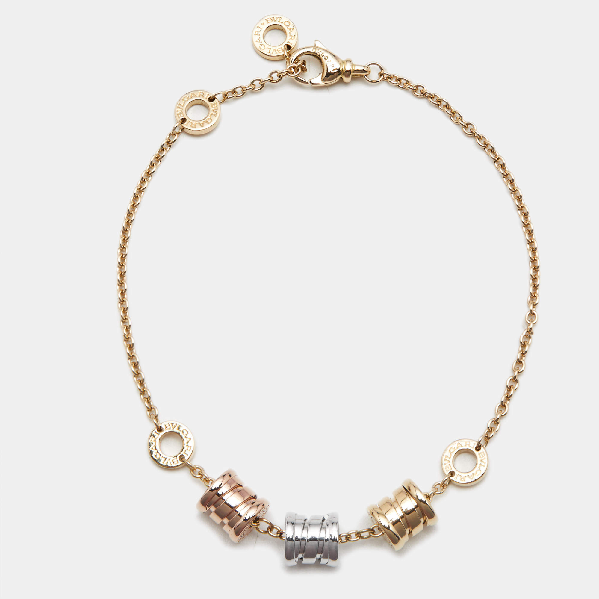 Pre Owned Bvlgari B.Zero1 18k Three Tone Gold Bracelet
