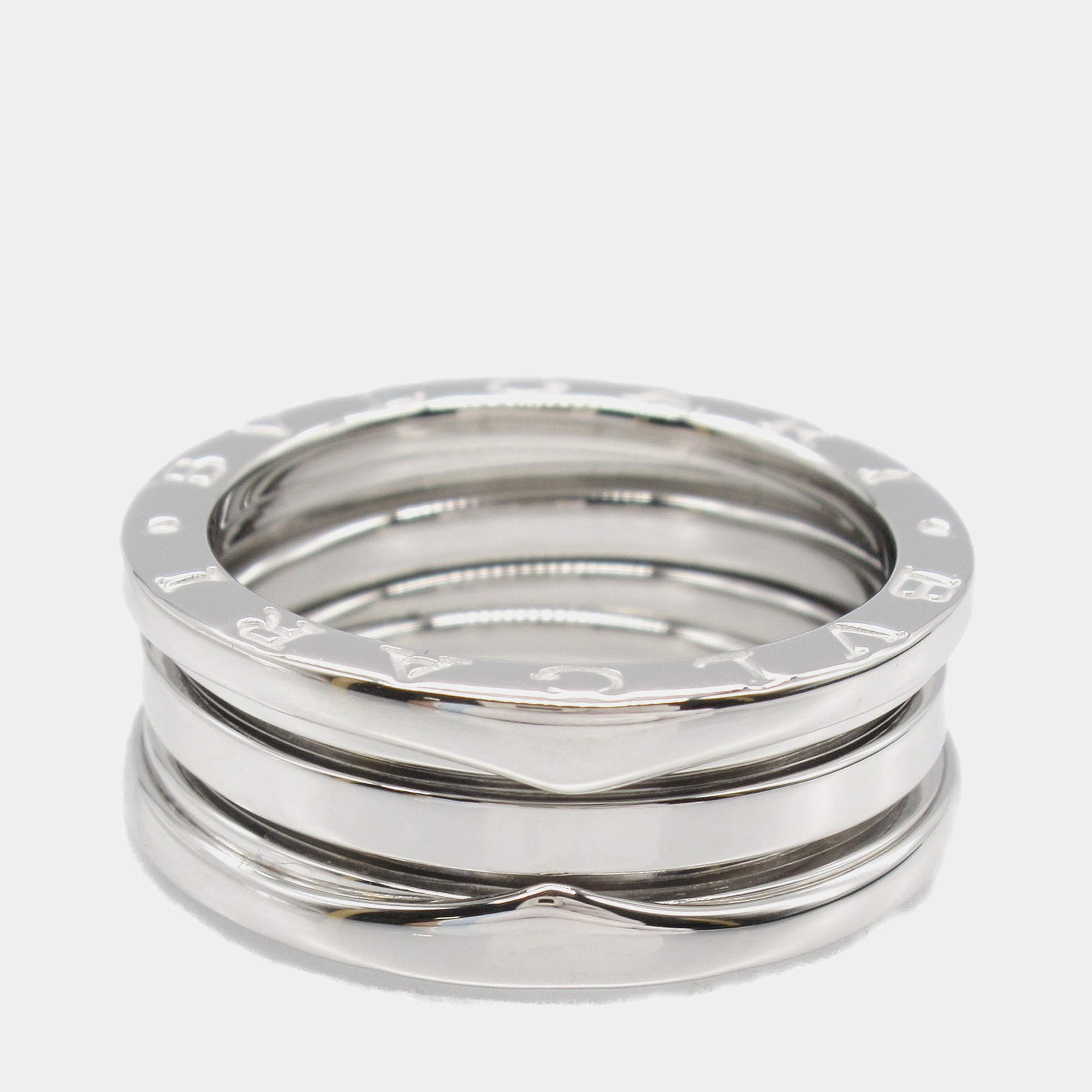 Pre Owned Bvlgari B.Zero1 3-Band 18K White Gold Ring EU 54