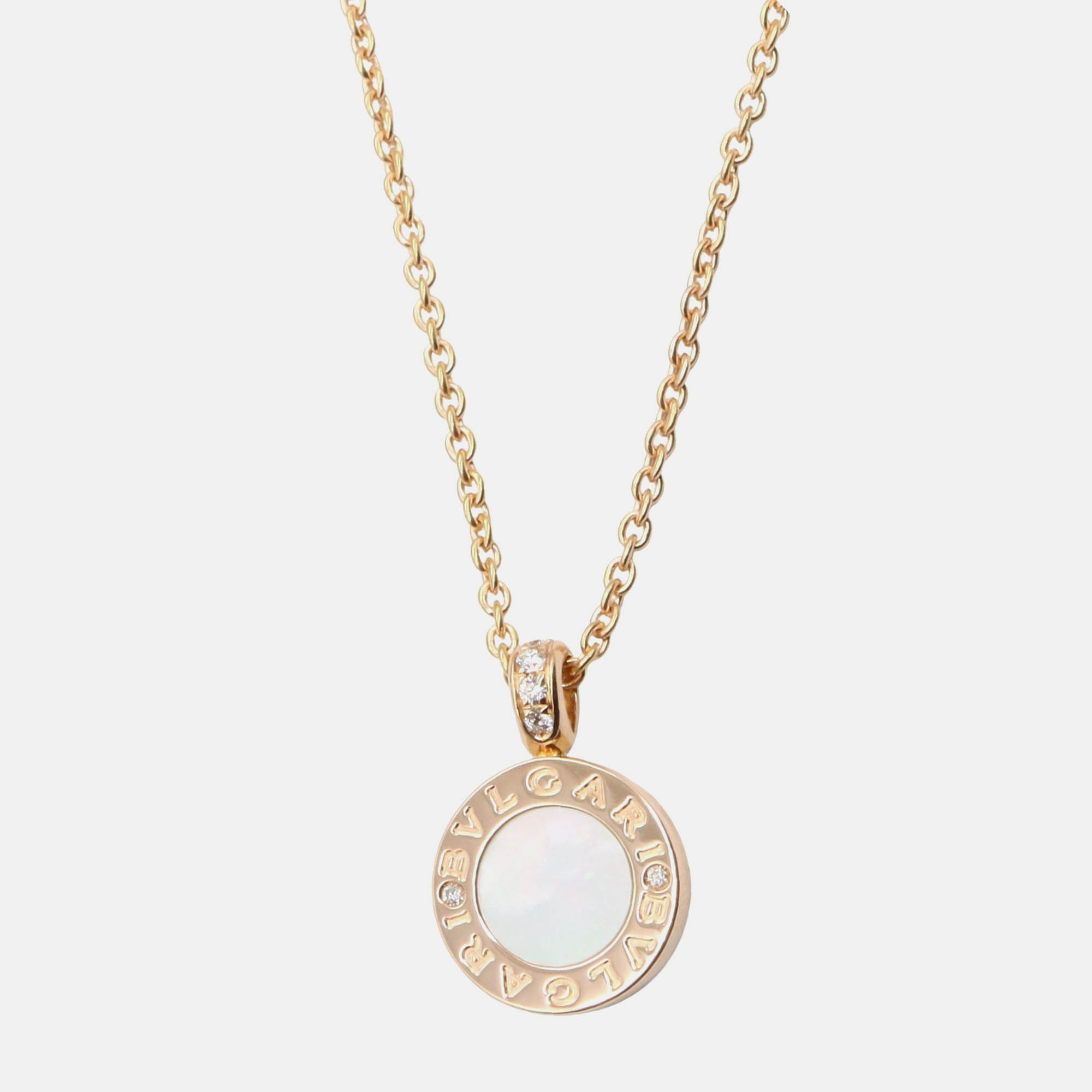 Pre Owned Bvlgari 18K Rose Gold, Diamond Pendant Necklace
