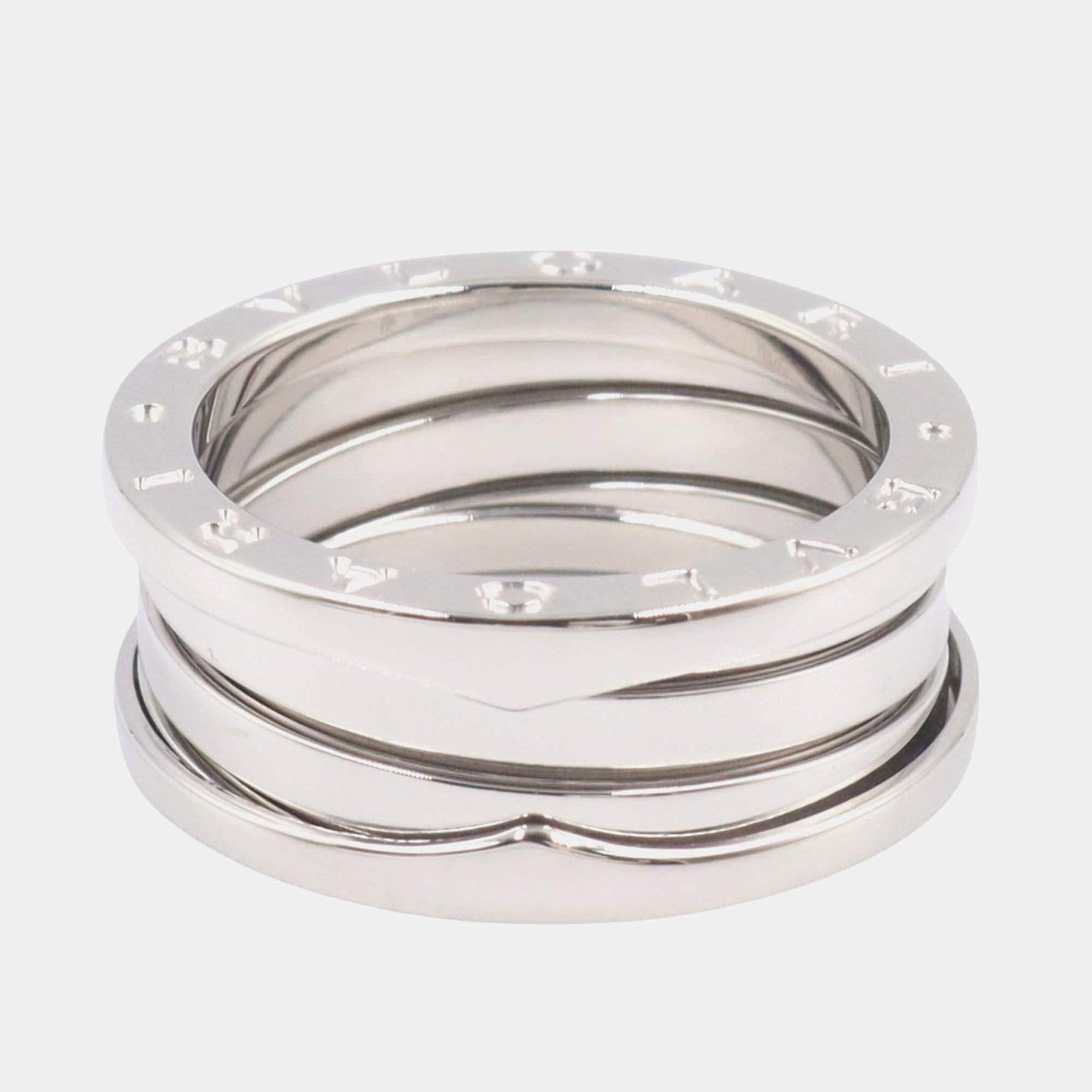 Pre Owned Bvlgari B.Zero1 3-Band White Gold Ring EU 56