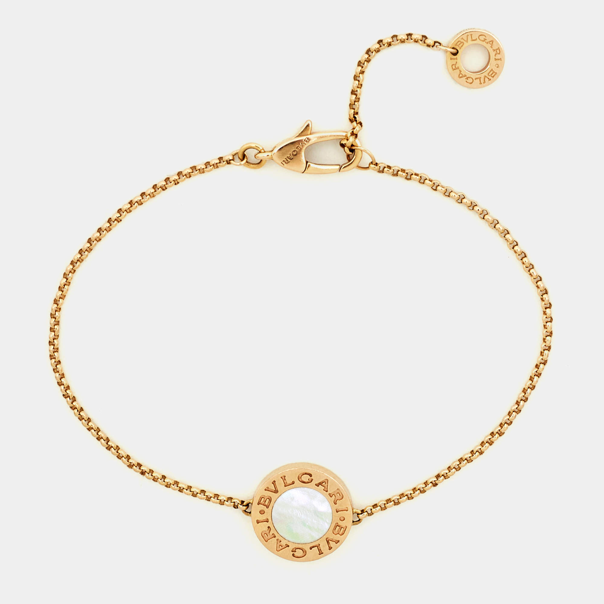Pre Owned Bvlgari Bvlgari Mother of Pearl 18k Rose Gold Bracelet SM