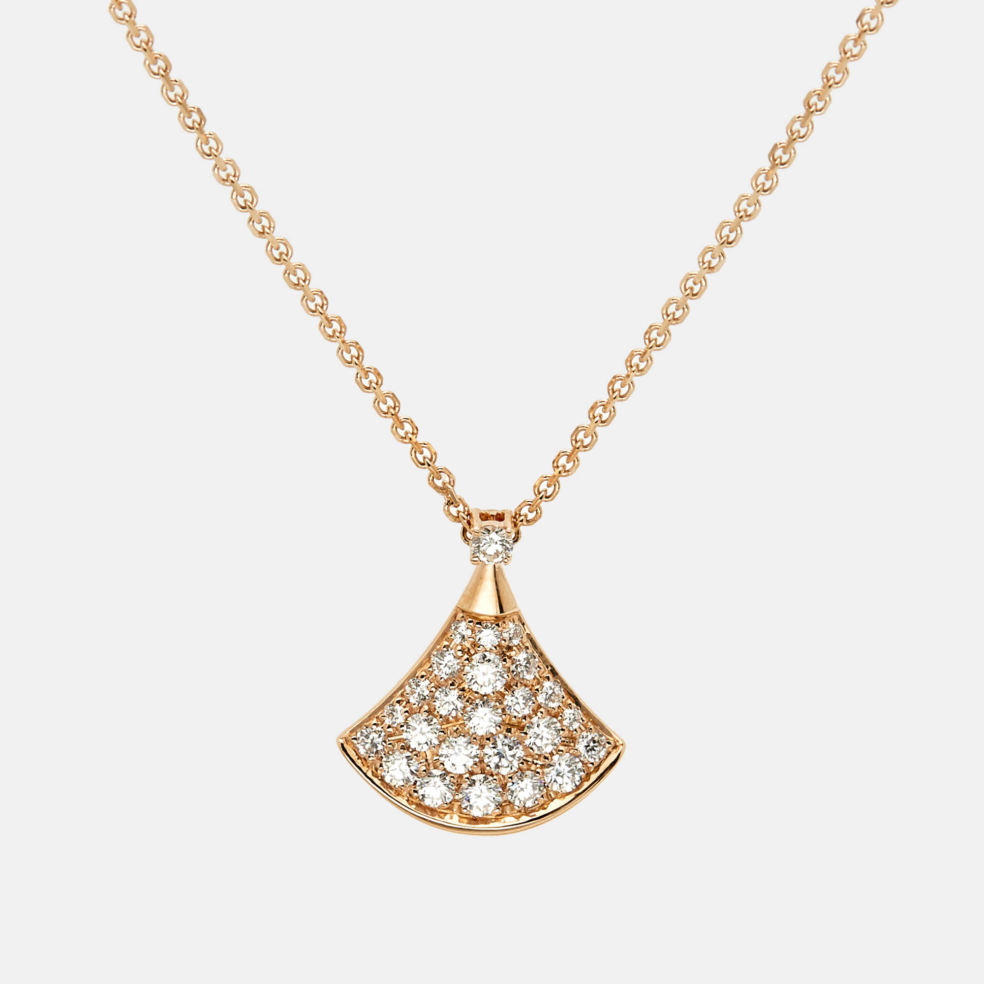 Pre Owned Bvlgari Divas' Dream Diamonds 18k Rose Gold Necklace