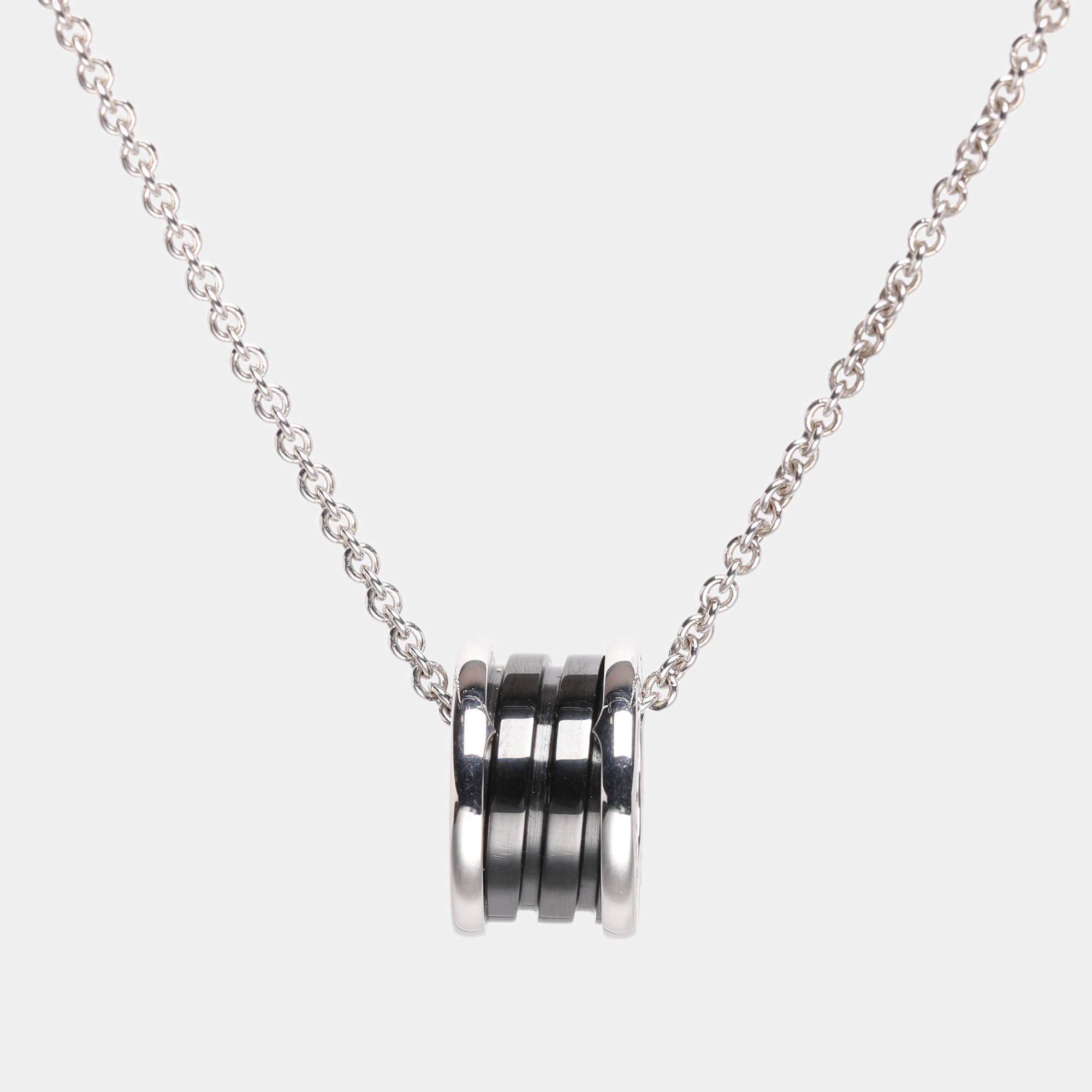 Pre Owned Bvlgari B. Zero1 Save the Children Ceramic Sterling Silver Pendant Necklace