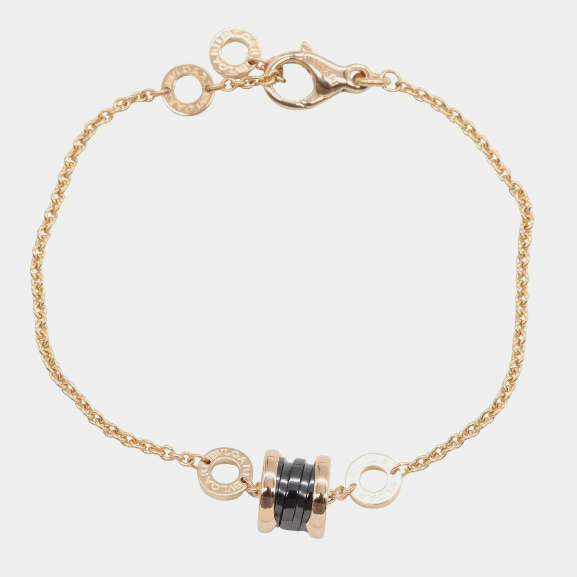 Pre Owned Bvlgari B.zero1 18K Rose Gold and Black Ceramic Bracelet