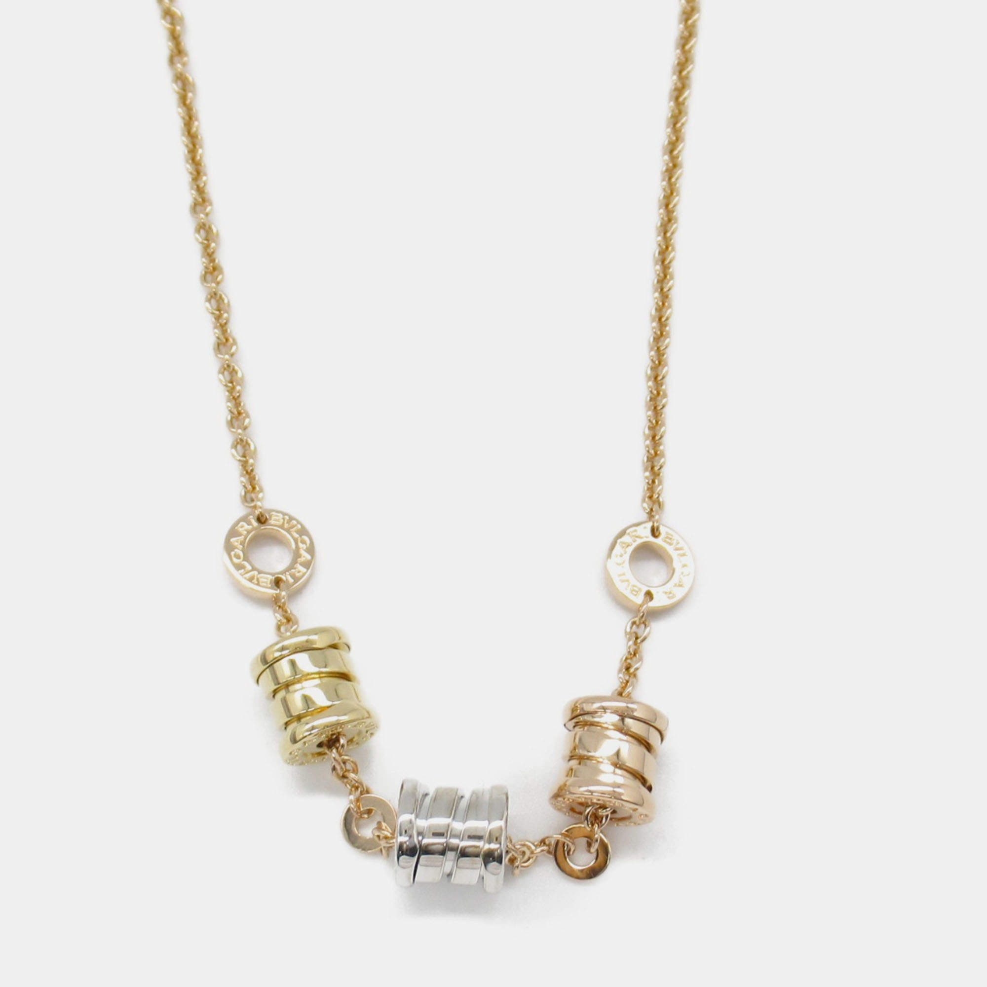 Pre Owned Bvlgari B.zero1 18K Yellow, Rose, and White Gold Pendant Necklace