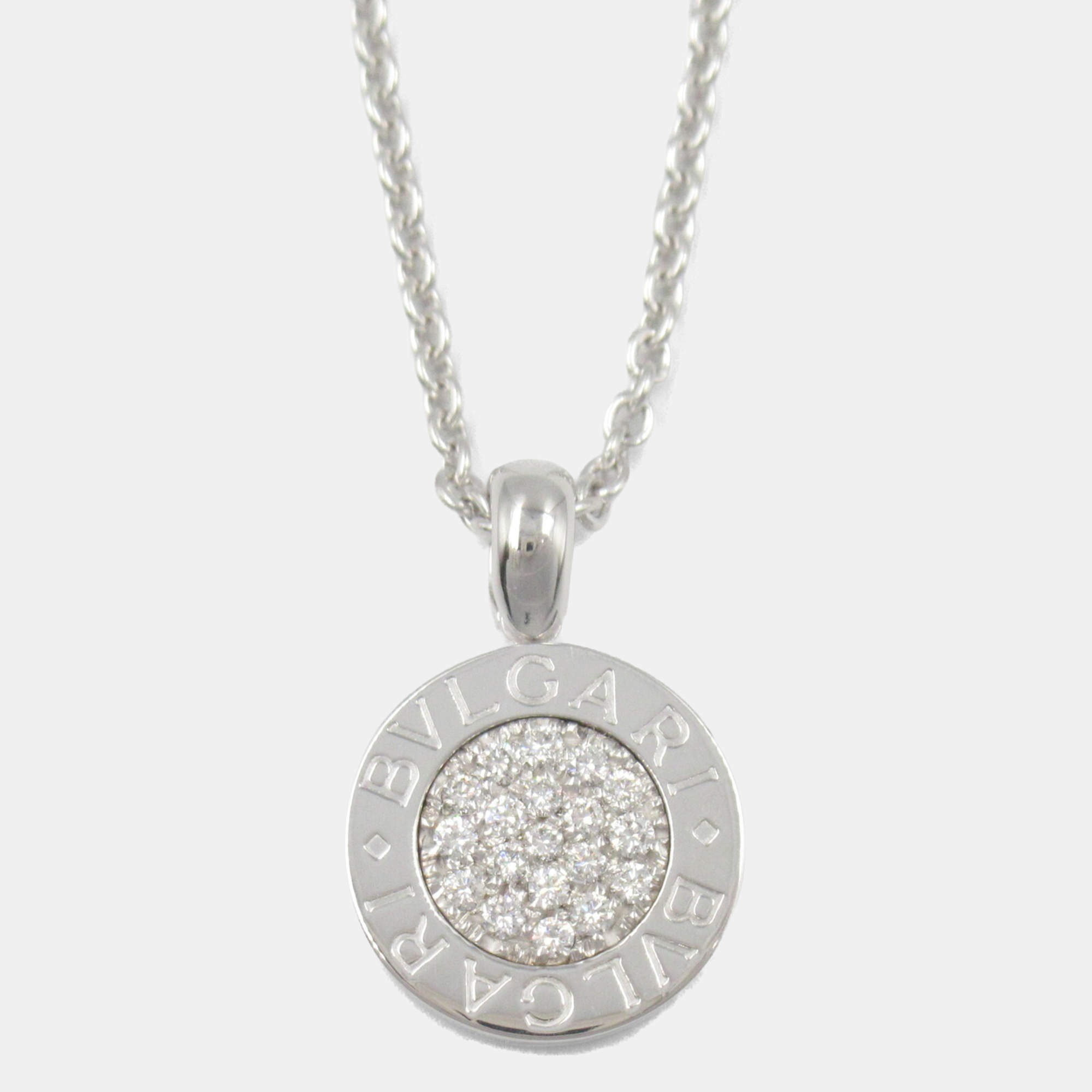 Pre Owned Bvlgari Bvlgari Bvlgari 18K White Gold and Diamond Pendant Necklace