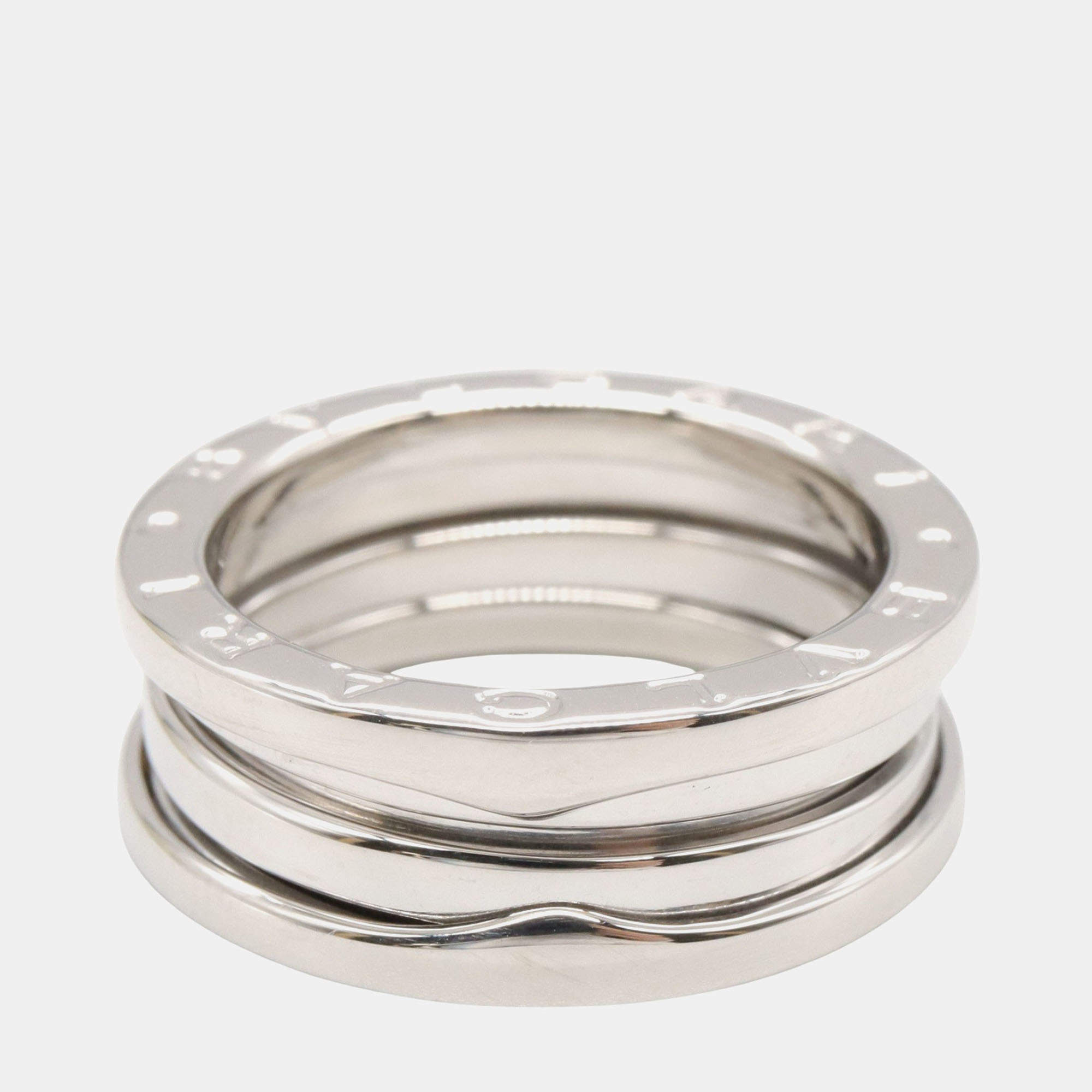 Pre Owned Bvlgari B.Zero1 18K White Gold Band Ring EU 54