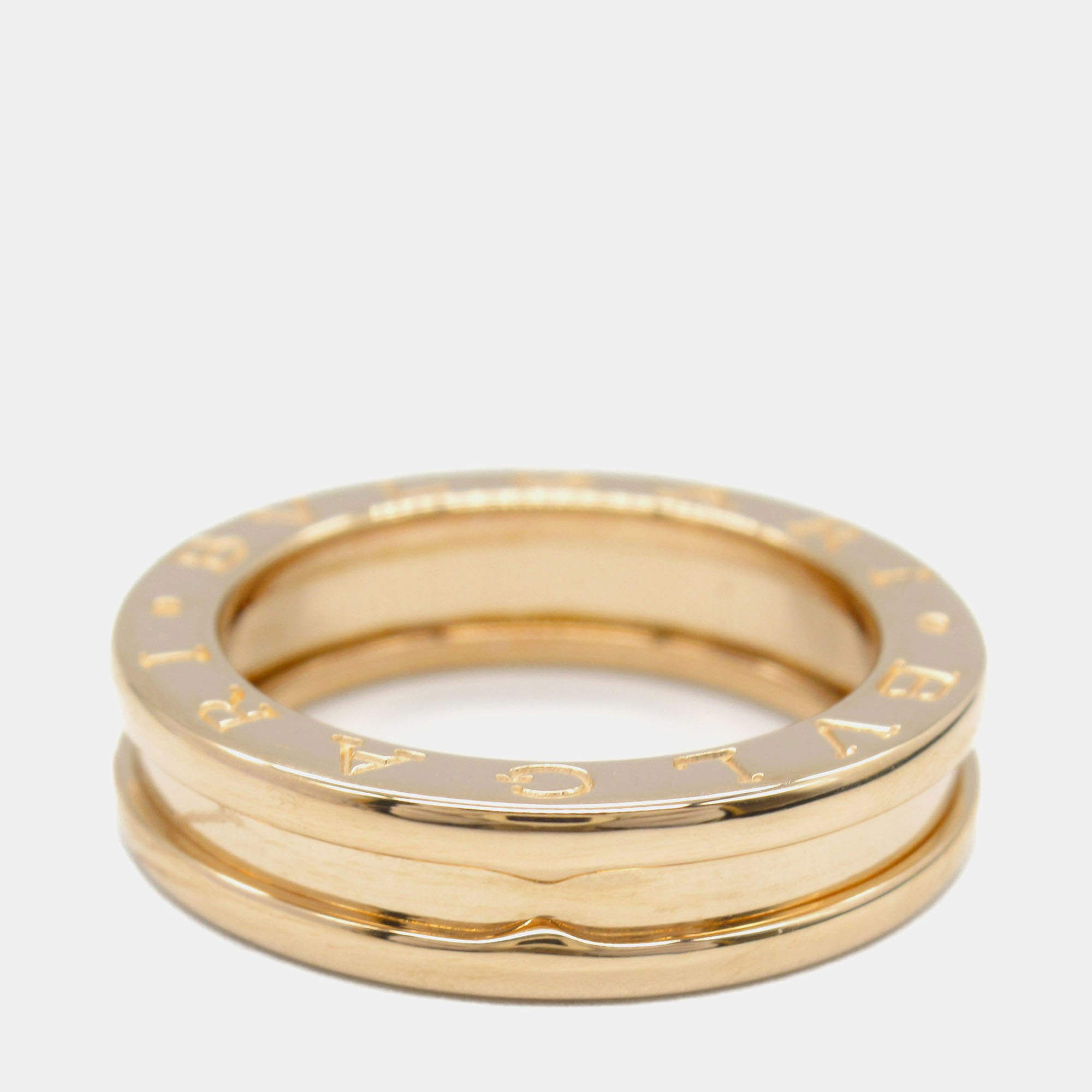 Pre Owned Bvlgari B.Zero1 18K Rose Gold Band Ring EU 49