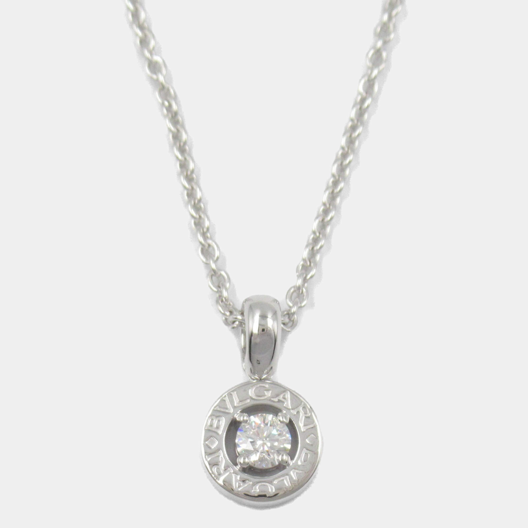 Pre Owned Bvlgari Bvlgari Bvlgari 18K White Gold and Diamond Pendant Necklace