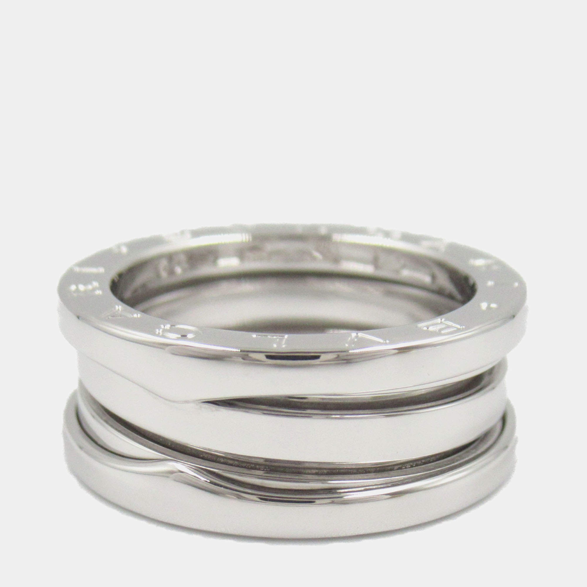 Pre Owned Bvlgari B.Zero1 18K White Gold Band Ring EU 50
