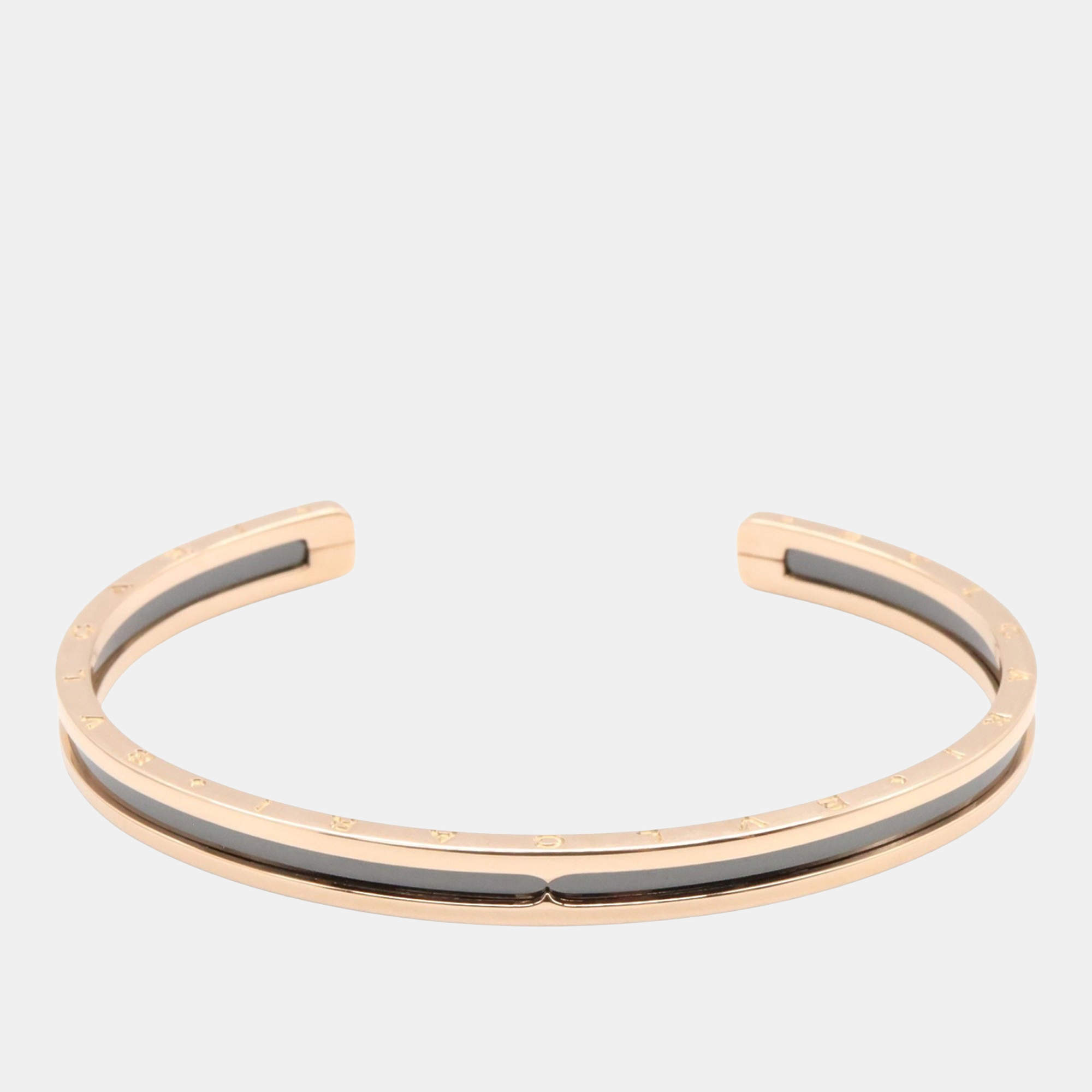 Pre Owned Bvlgari B.Zero1 18K Rose Gold, Stainless Steel and Ceramic Bangle Bracelet