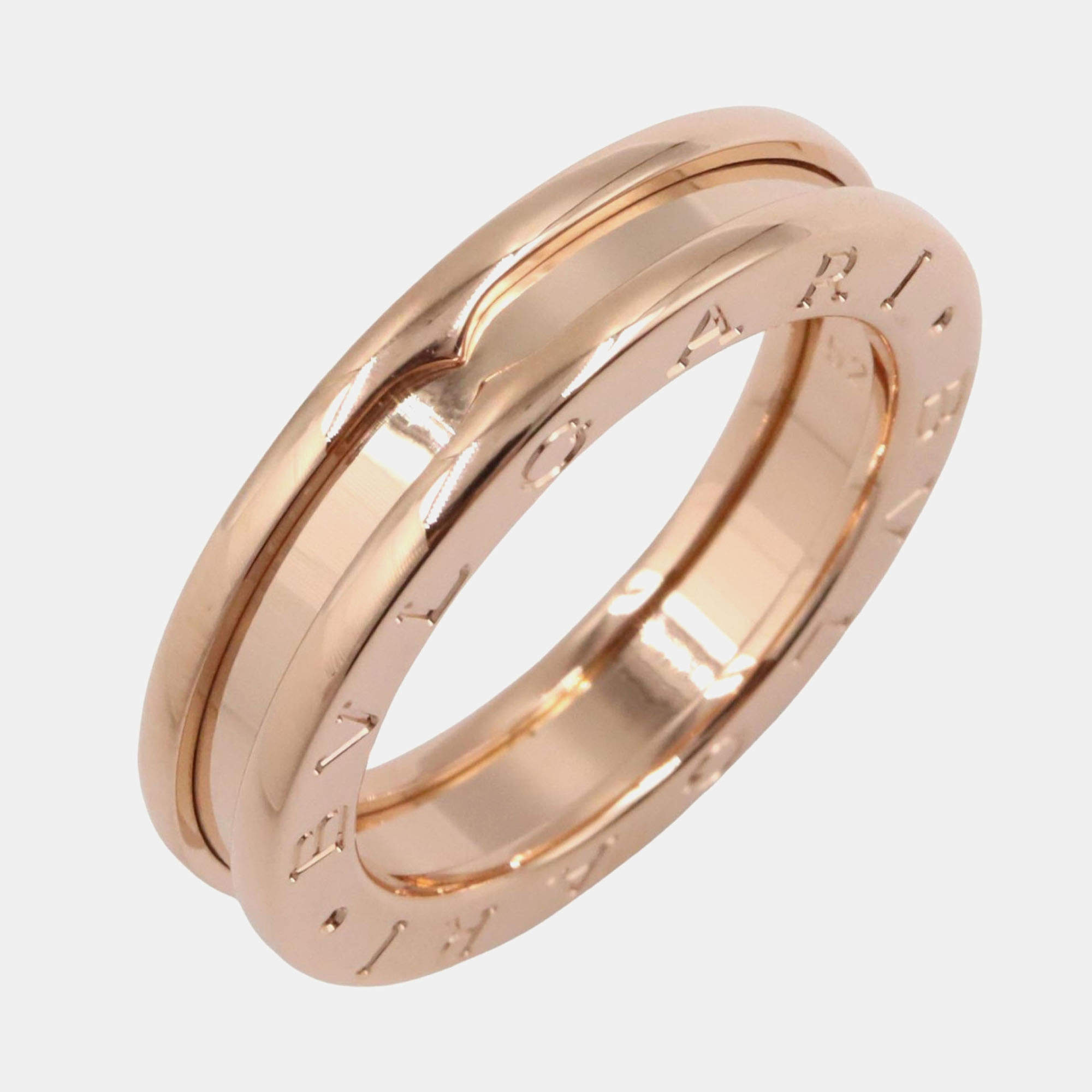 Pre Owned Bvlgari B.Zero1 18K Rose Gold Band Ring EU 52