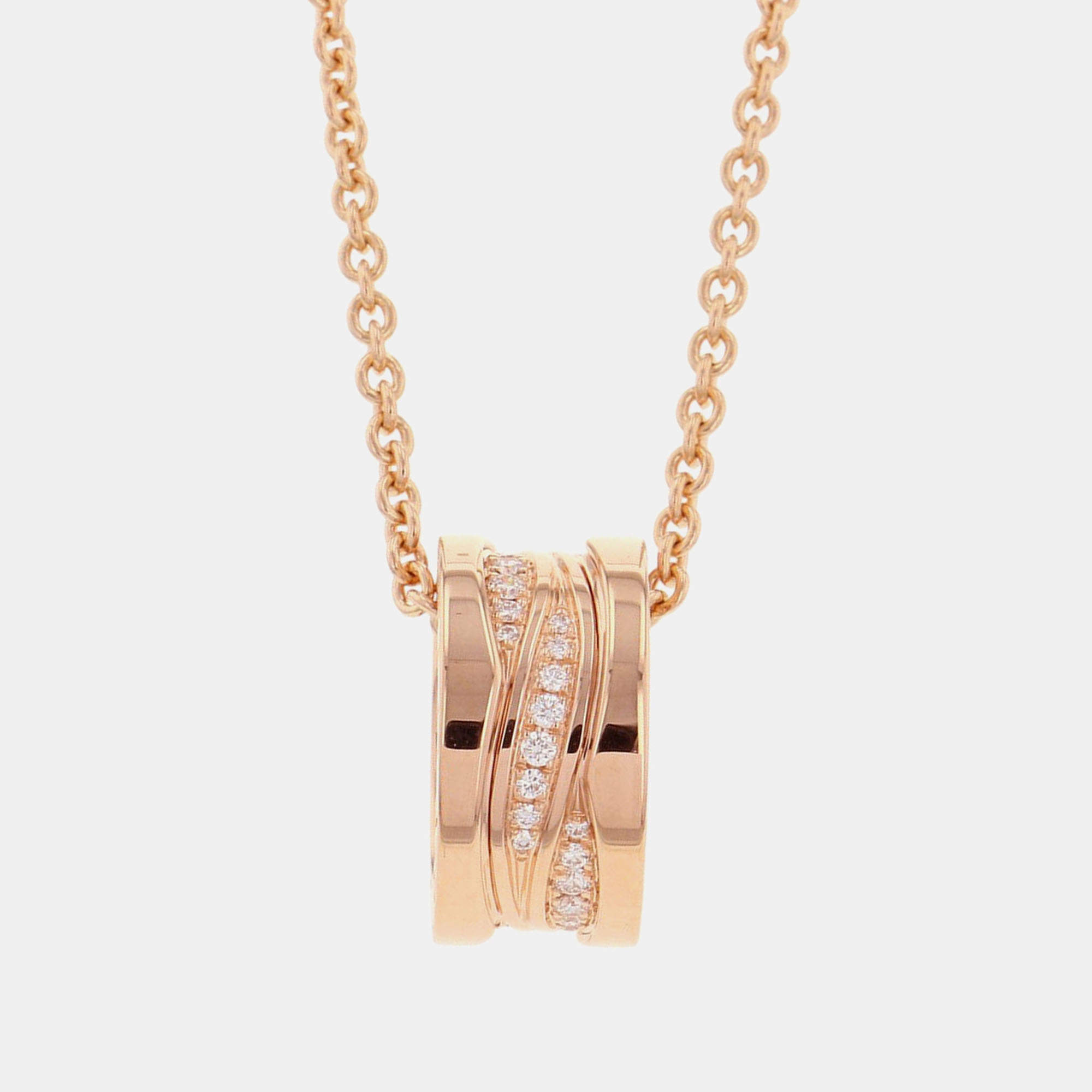 Pre Owned Bvlgari B.zero1 Design Legend 18K Pink Gold Necklace