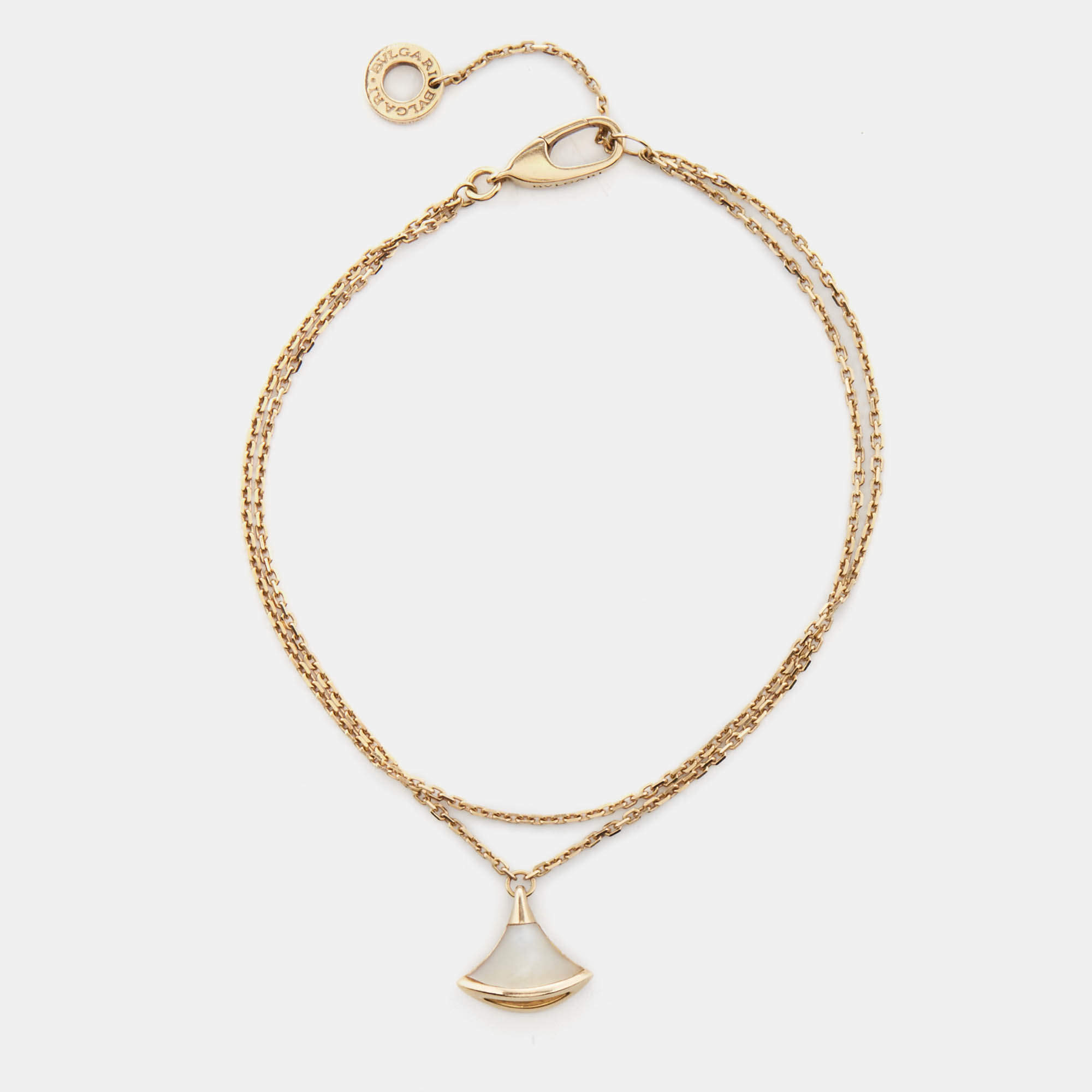 Pre Owned Bvlgari Divas' Dream Mother of Pearl 18k Rose Gold Bracelet SM