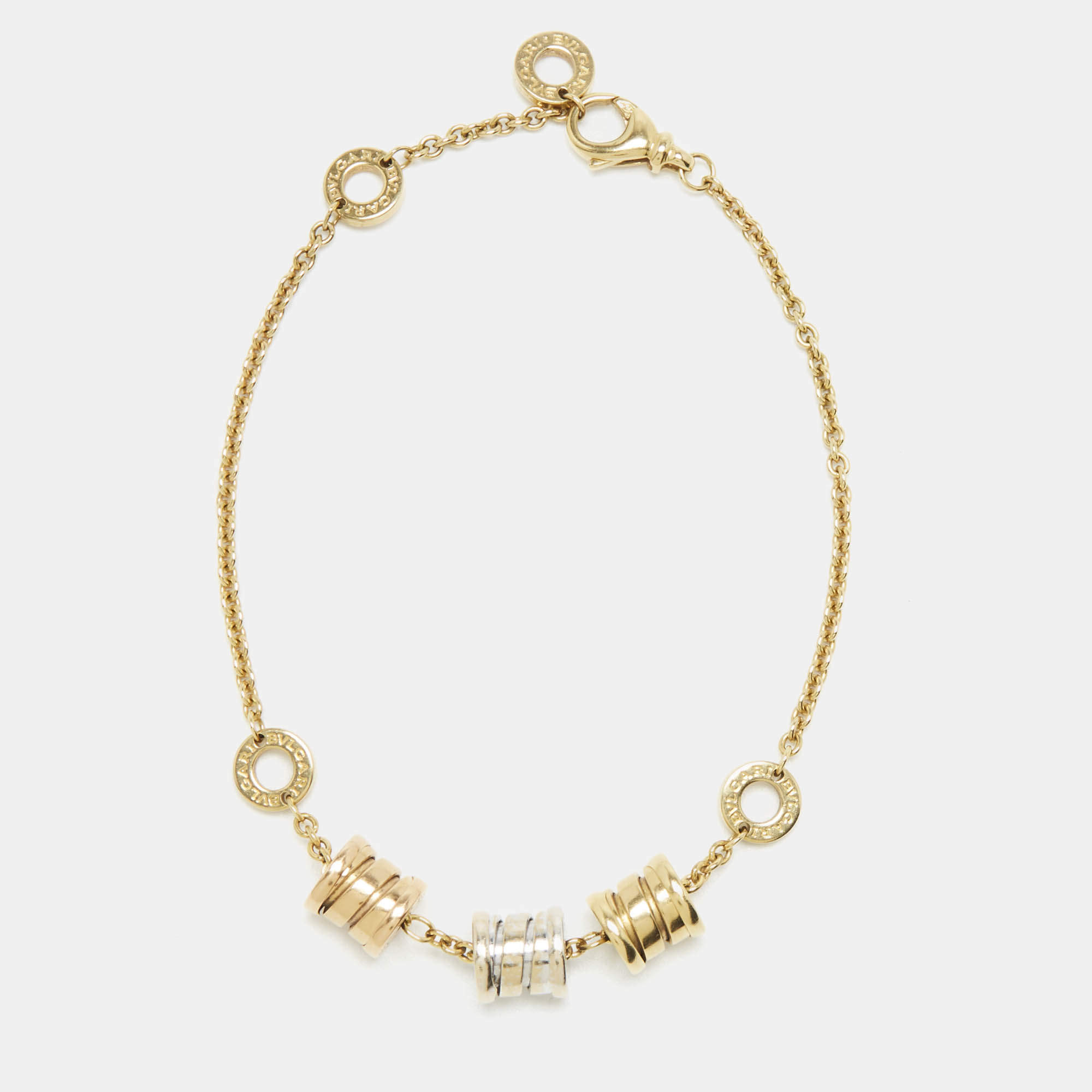 Pre Owned Bvlgari B.Zero1 18k Three Tone Gold Bracelet