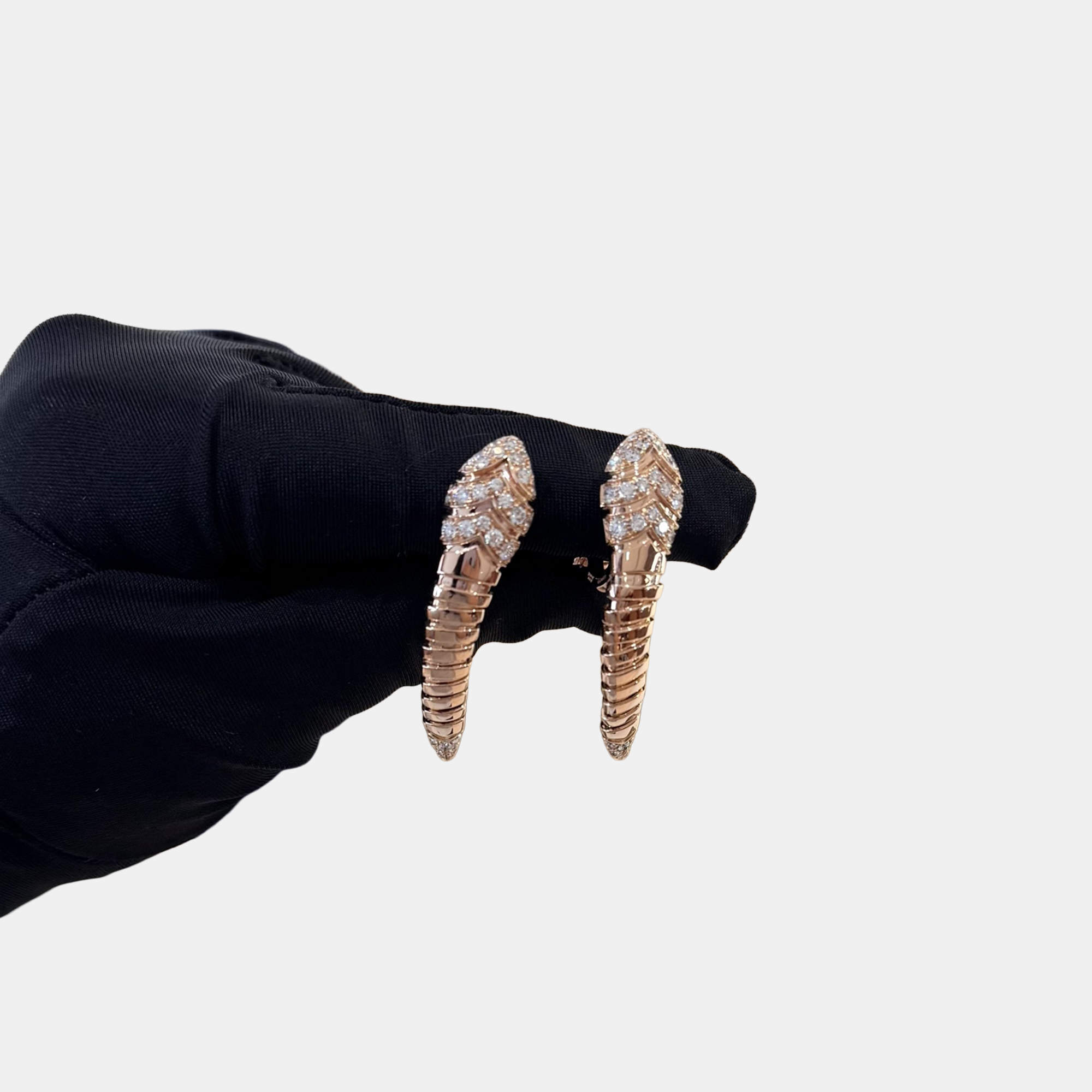 مملوكة مسبقًا Bulgari Serpenti Bone Earrings Rose Gold Diamond