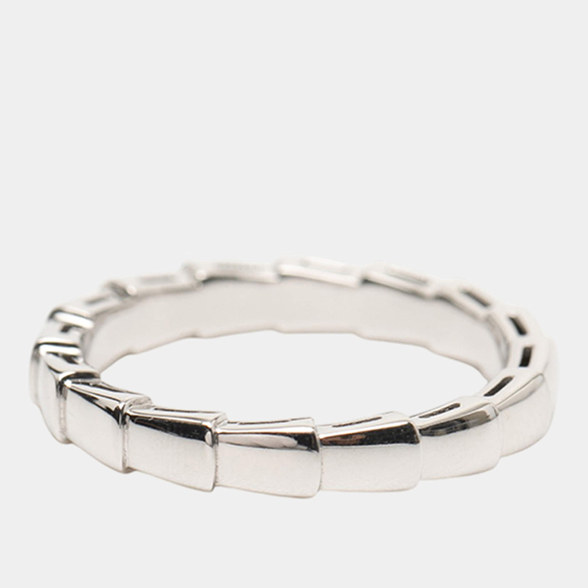 Pre Owned خاتم بلغاري سربينتي فيبر ذهب أبيض عيار 18 مقاس الولايات المتحدة 9.25