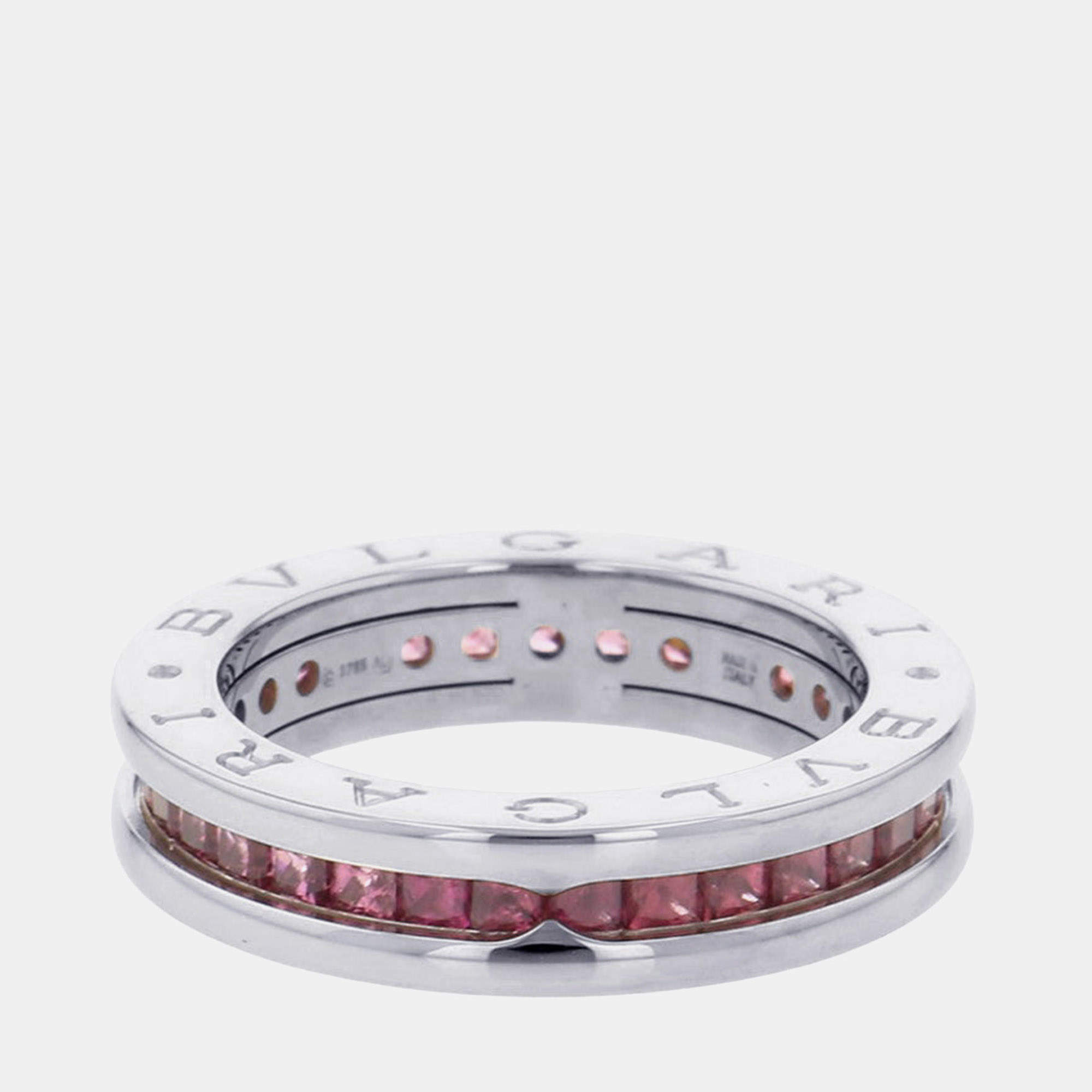 مملوكة مسبقًا خاتم بلغاري بي زيرو1 ذهب أبيض عيار 18 وجيم غارنت مقاس 53