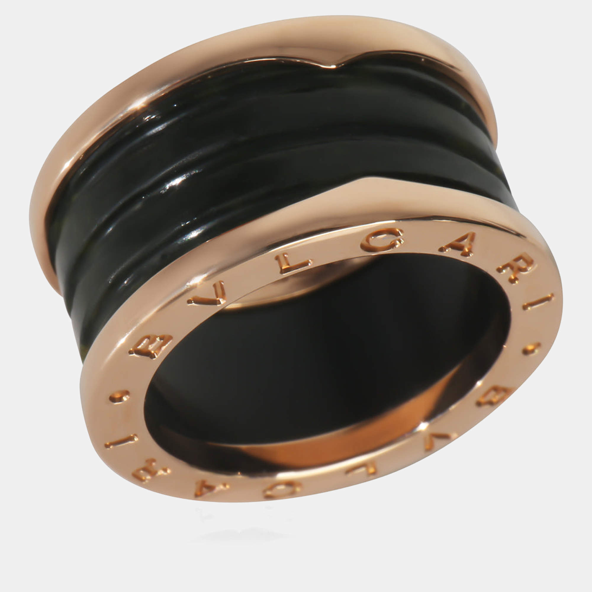 Pre Owned vlgari B.Zero1 Rose Gold, Ceramic Marble Ring EU 55