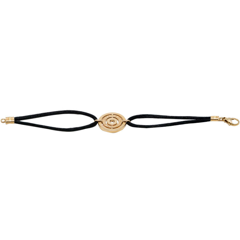 Pre Owned Bvlgari Astrale 18K Yellow Gold Black Cord Bracelet
