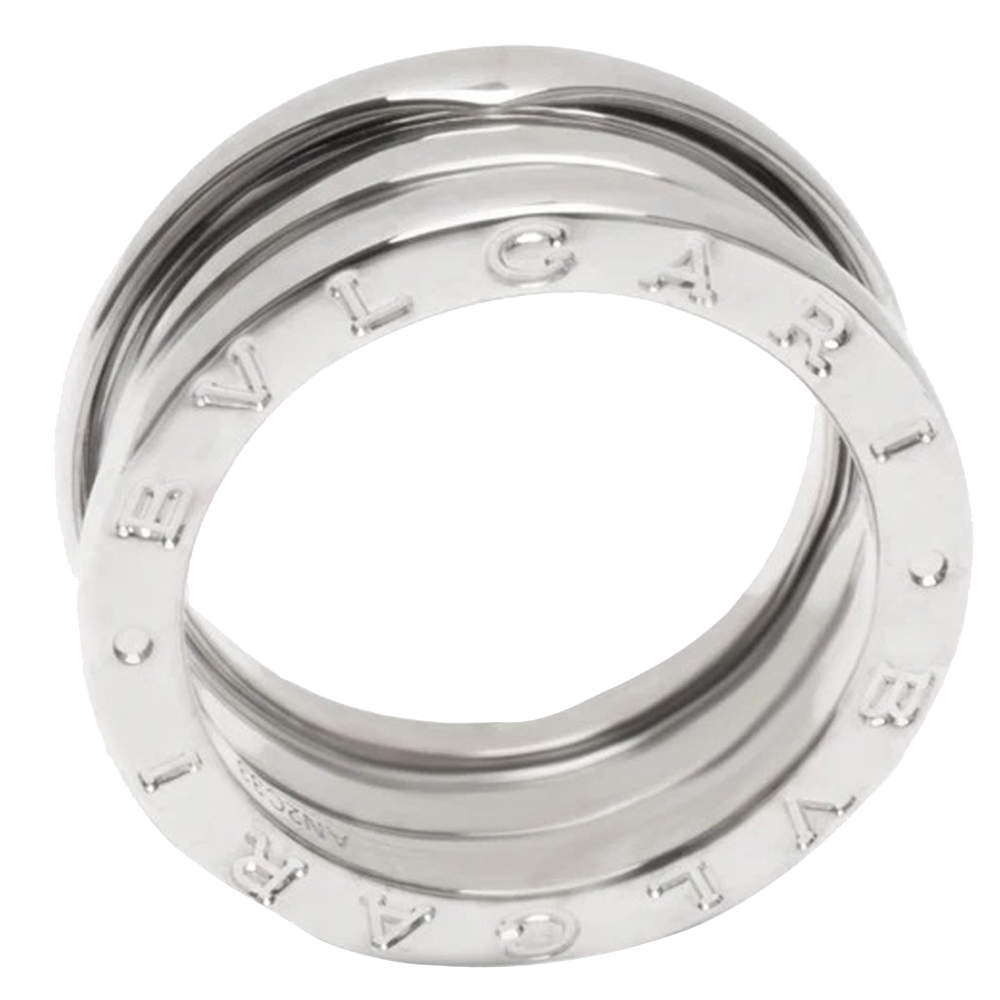 Bvlgari 18k White Gold Three Band B Zero1 Ring Size 55 Bvlgari Tlc