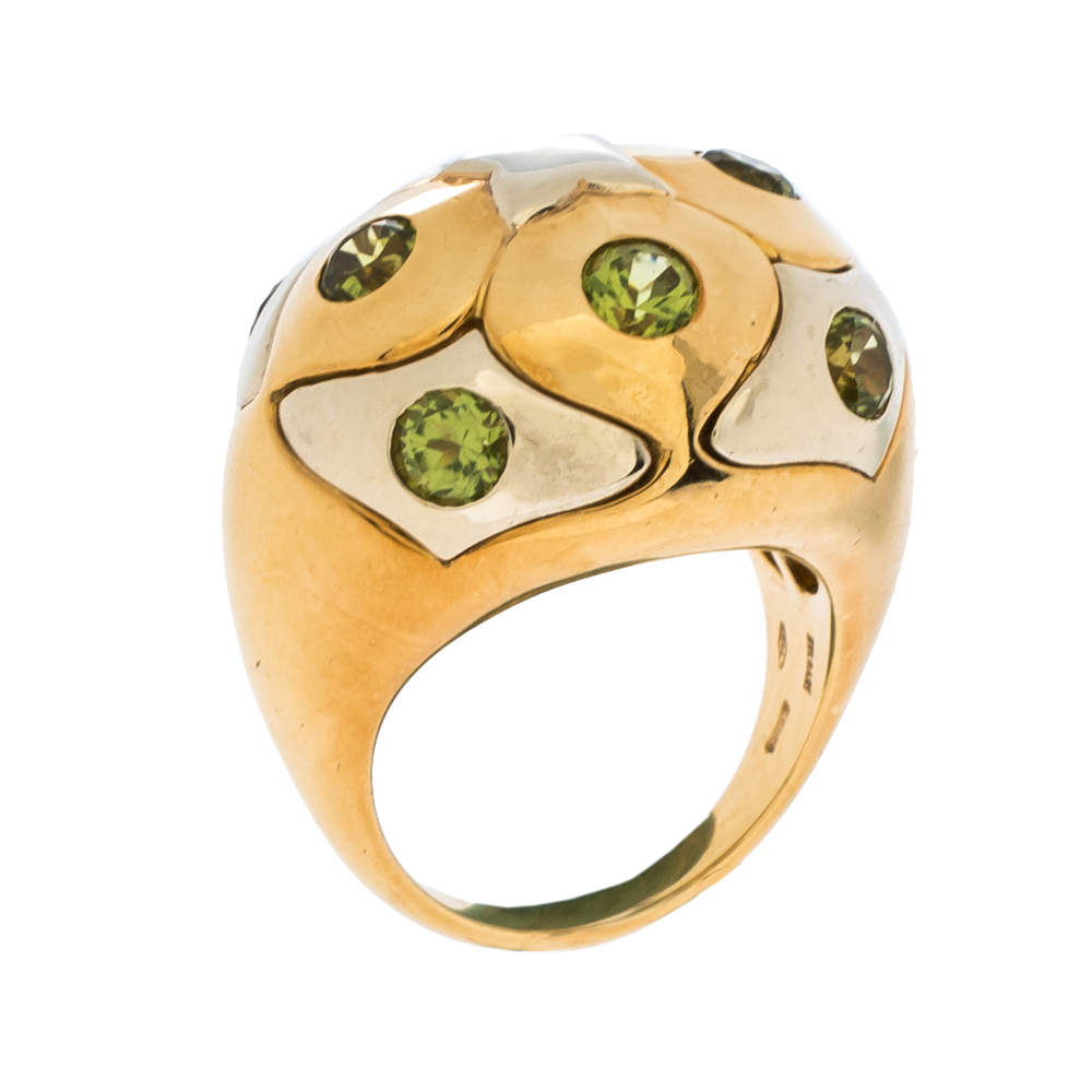 bvlgari gold peridot ring