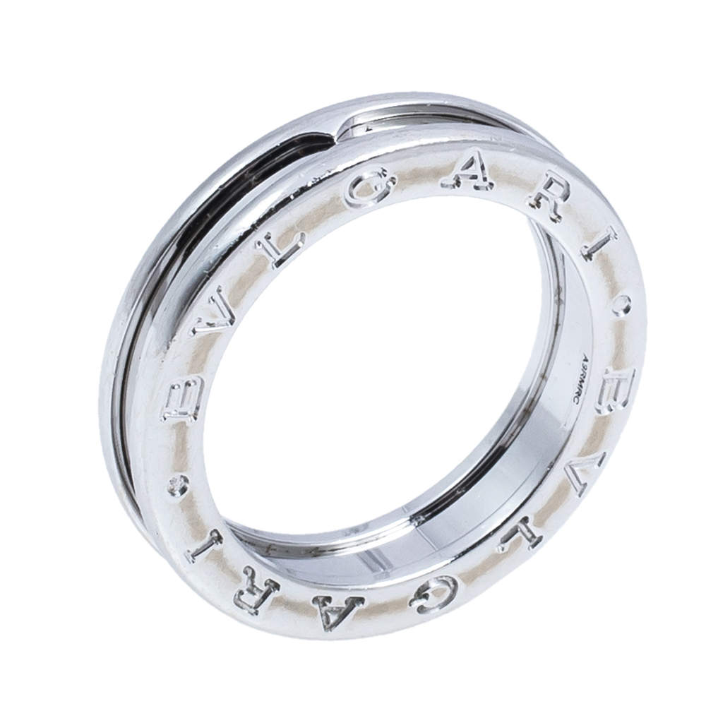 Bvlgari B.zero1 One-Band 18K White Gold Ring 56