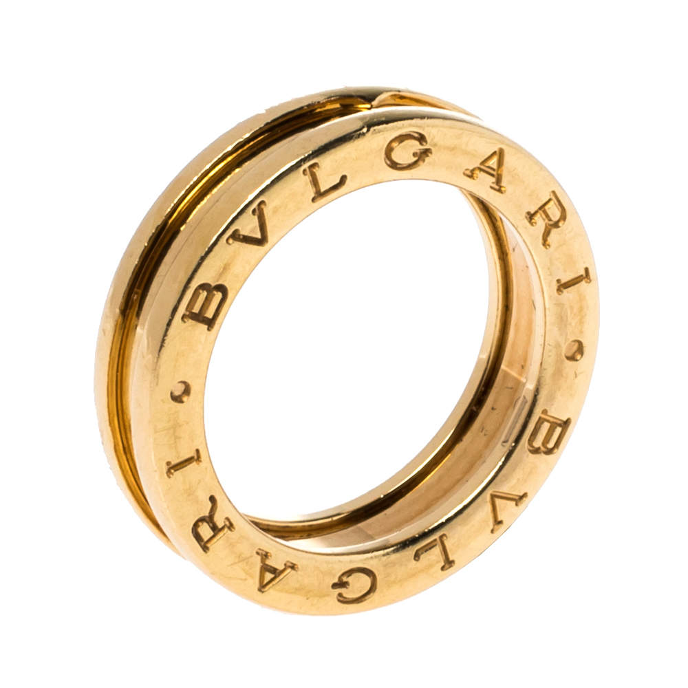 Pre Owned Bvlgari B.zero1 18K Yellow Gold One-Band Ring Size 51