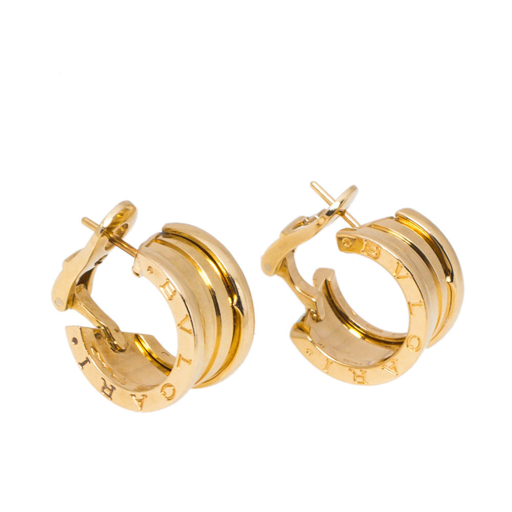 Bvlgari B Zero1 18k Yellow Gold Hoop Earrings Bvlgari Tlc