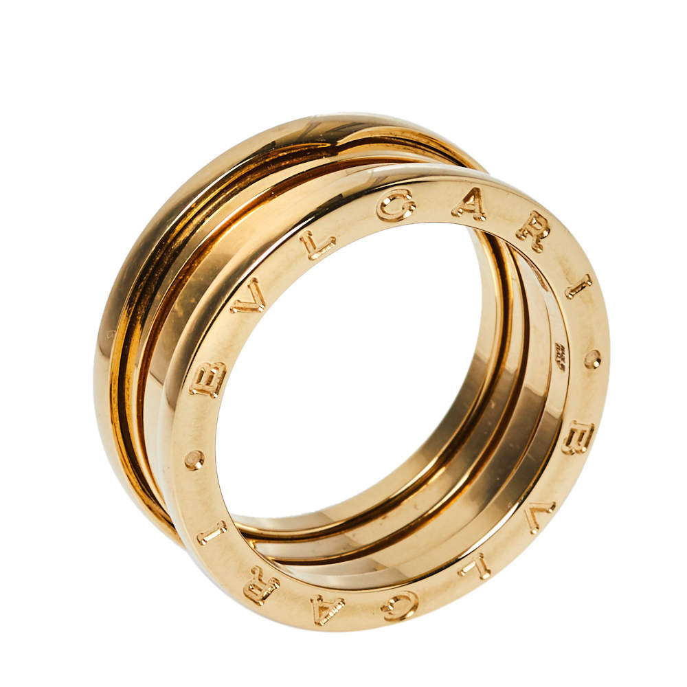 Bvlgari B.Zero1 18K Yellow Gold Three-Band Ring Size 61