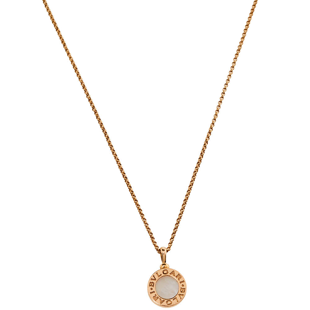 Bvlgari Bvlgari Mother of Pearl 18K Rose Gold Pendant Necklace
