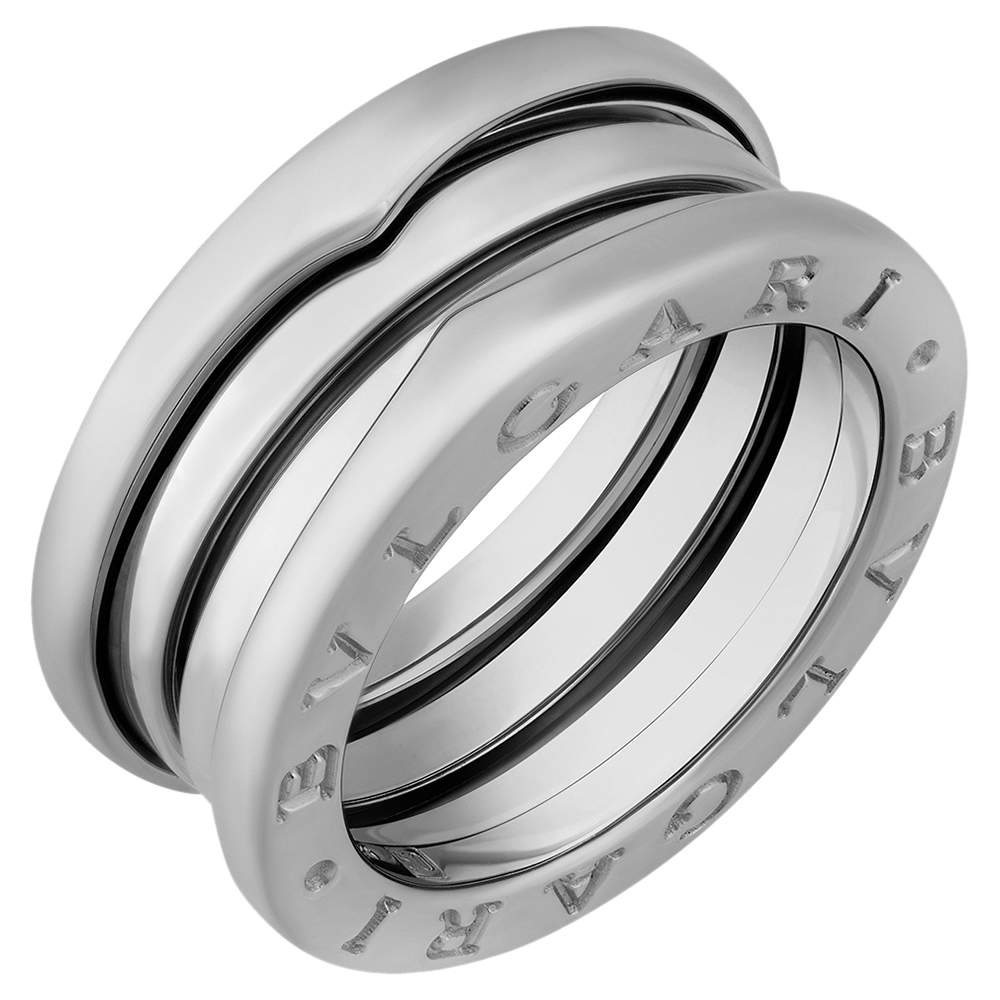 Pre Owned Bvlgari 18K White Gold B.Zero1 3 Band Ring Size EU 52