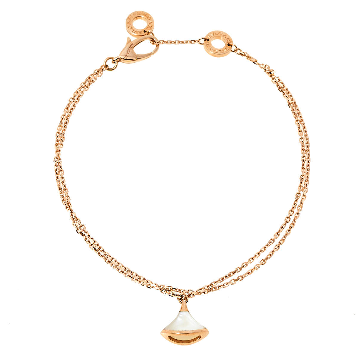 Pre Owned Bvlgari Divas' Dream Mother of Pearl 18K Rose Gold Bracelet M/L