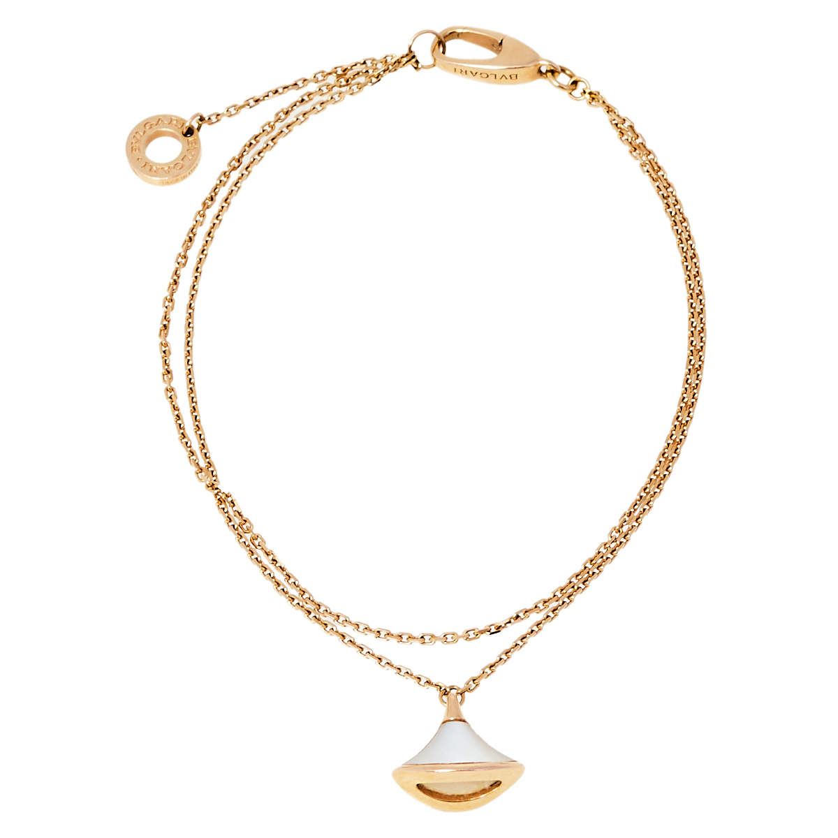 Pre Owned Bvlgari Divas' Dream Mother of Pearl 18K Rose Gold Bracelet M/L