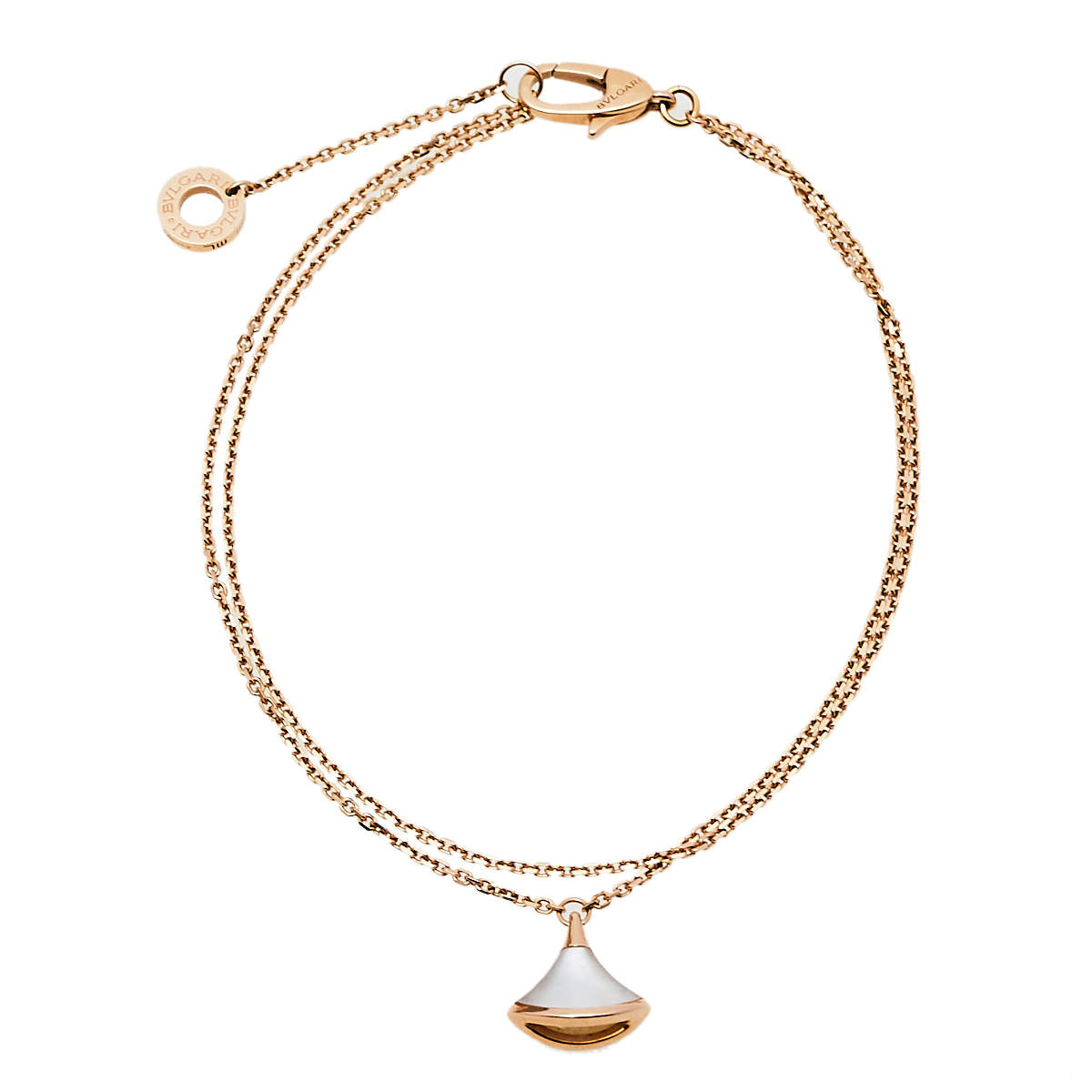 Pre Owned Bvlgari Divas' Dream Mother of Pearl 18K Rose Gold Bracelet M/L