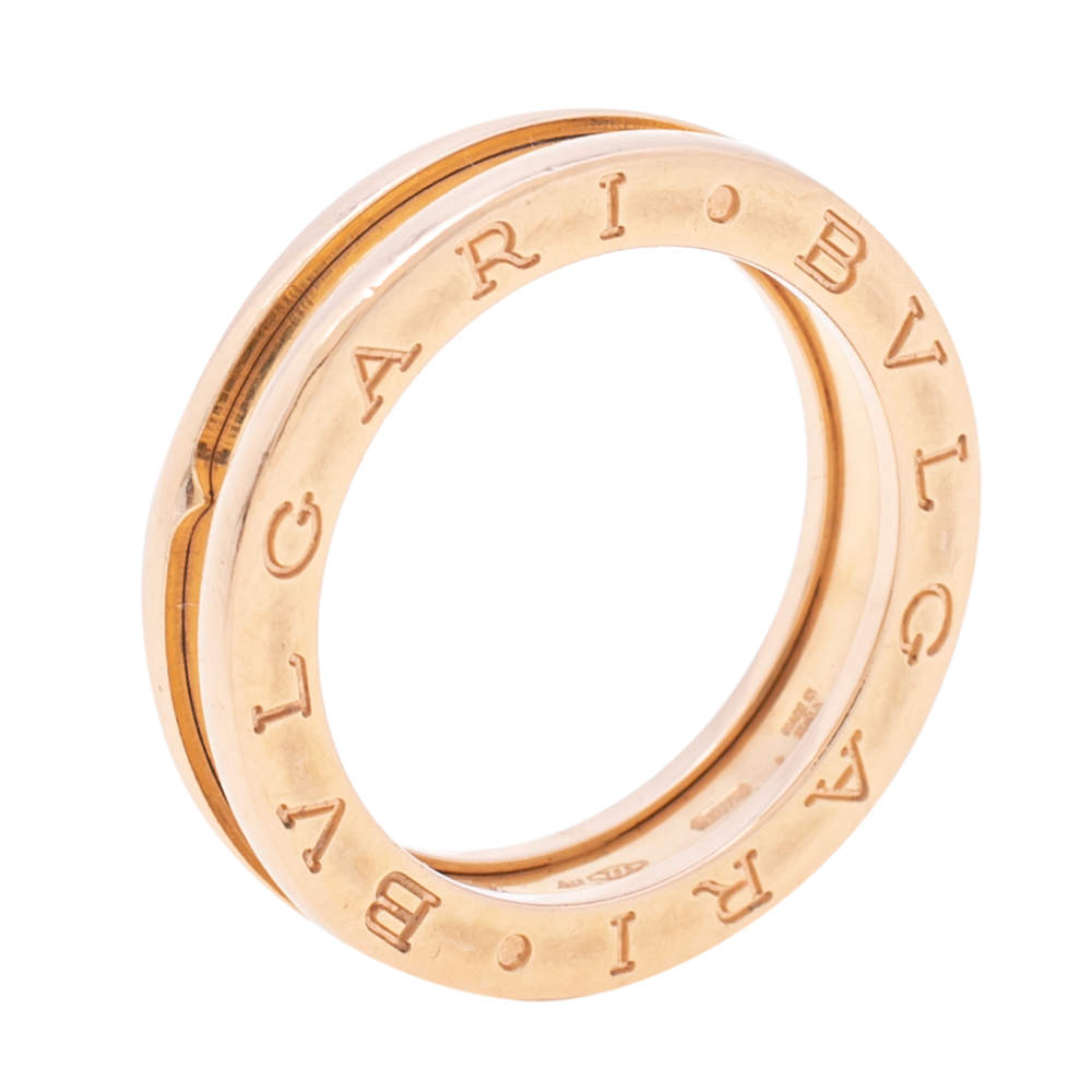 Bvlgari B.Zero1 18k Rose Gold 1-Band Ring Size 54 