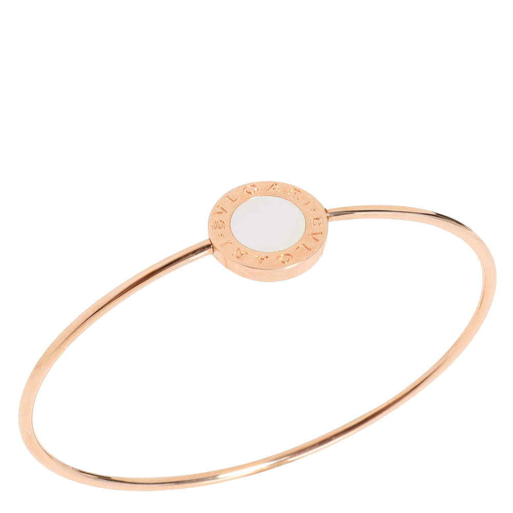 Pre Owned Bvlgari Bvlgari Bvlgari 18K Rose Gold Mother of Pearl Bracelet 15