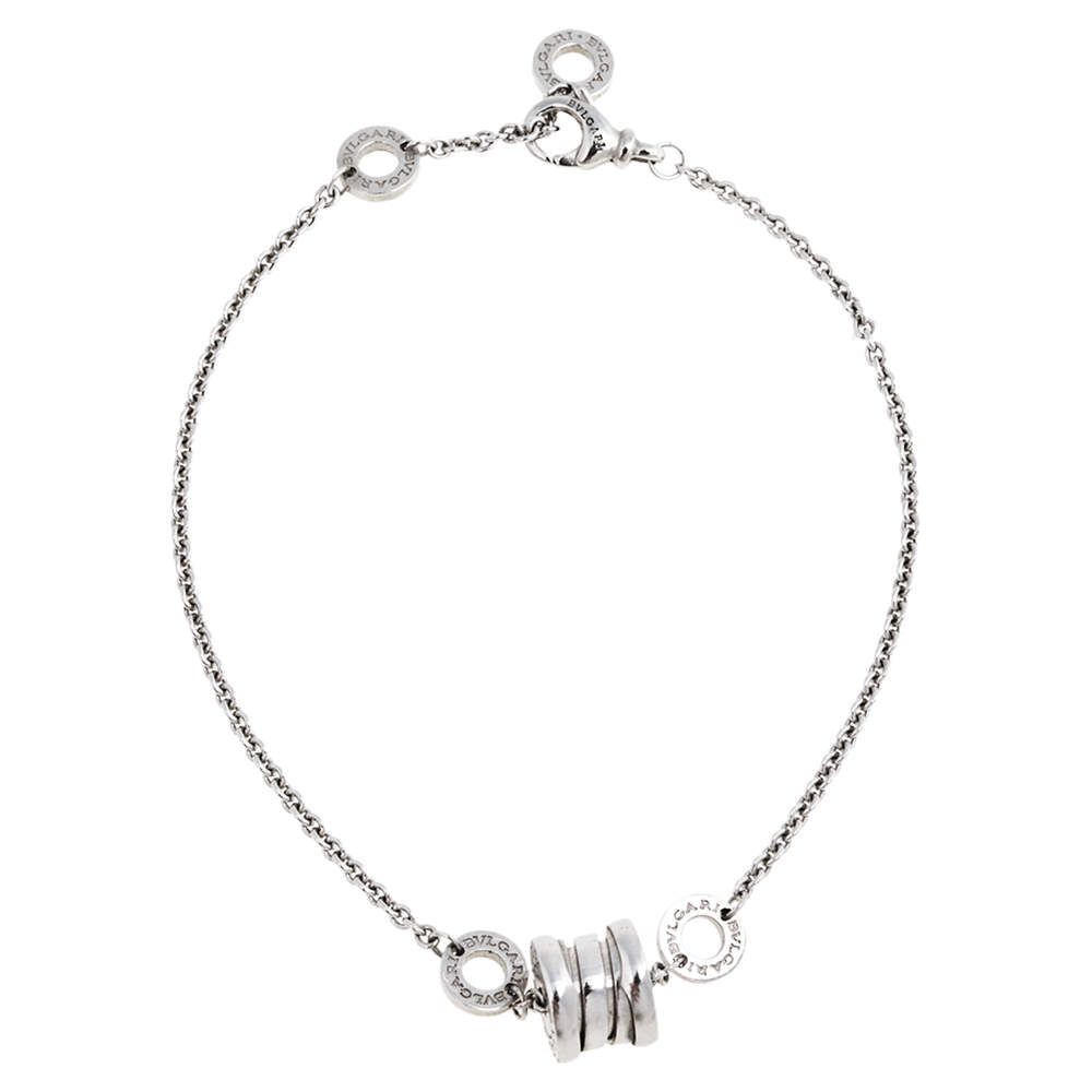 Pre Owned Bvlgari B.Zero1 18K White Gold Soft Station Bracelet