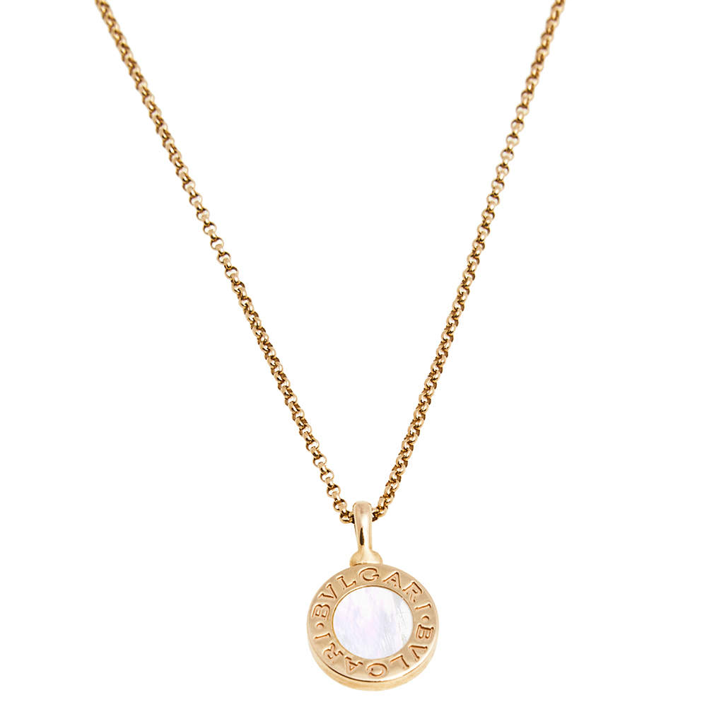 Bvlgari Bvlgari Mother of Pearl 18K Rose Gold Pendant Necklace 