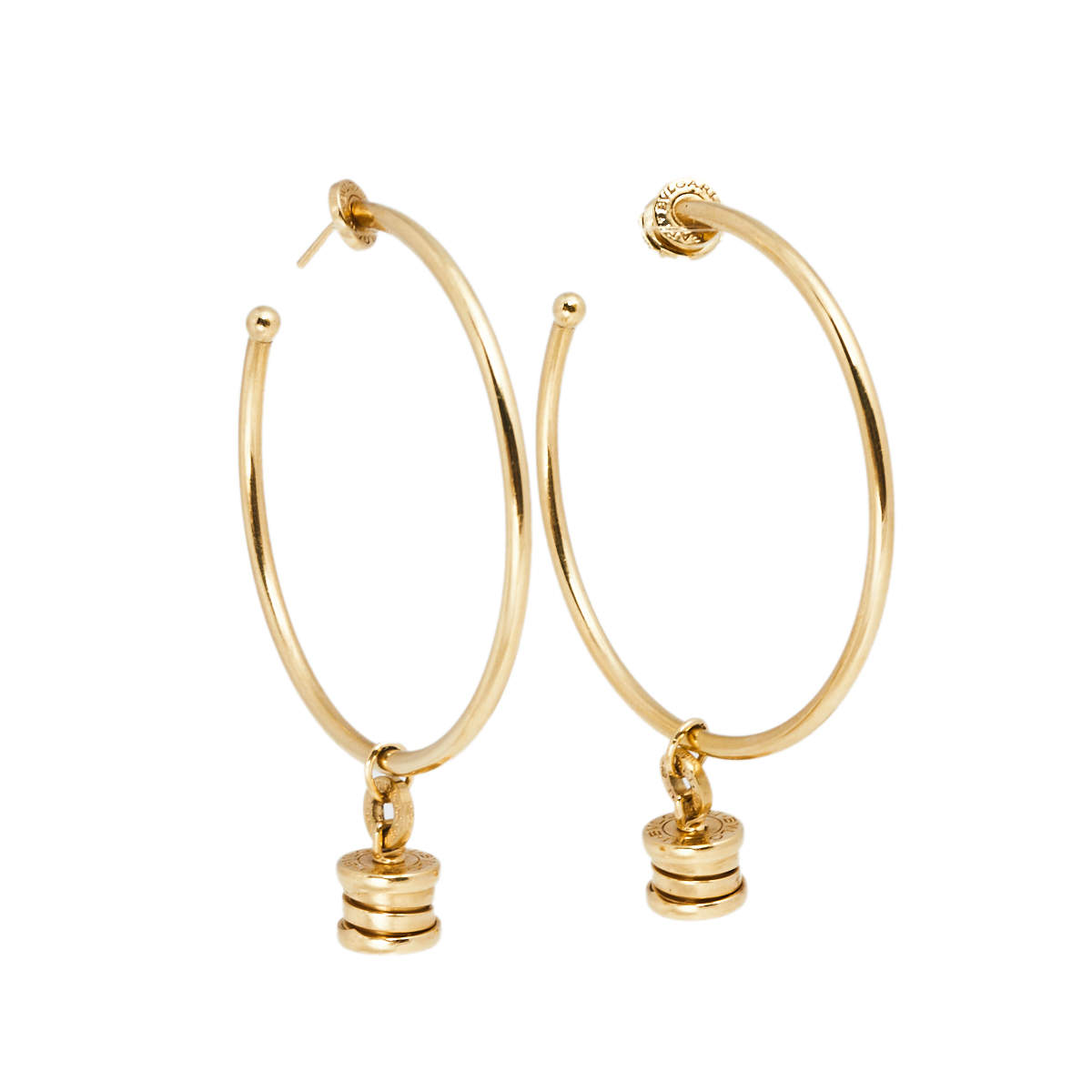 Pre Owned Bvlgari B.Zero1 18k Yellow Gold Hoop Earrings