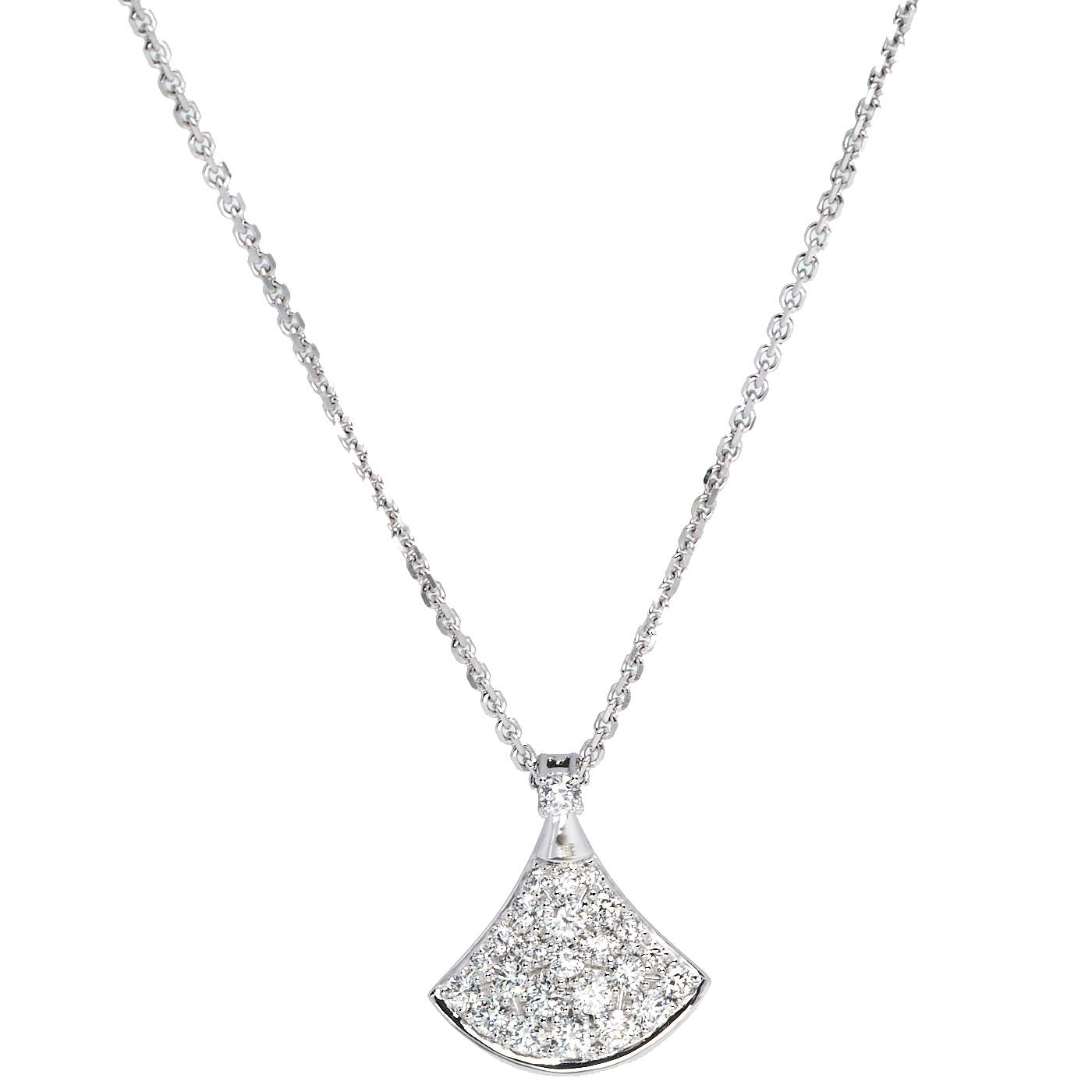Pre Owned Bvlgari Divas' Dream Diamond 18K White Gold Pendant Necklace