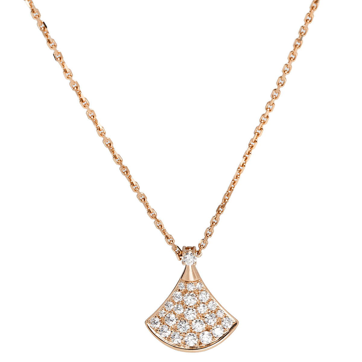Pre Owned Bvlgari Divas' Dream Diamond 18K Rose Gold Pendant Necklace